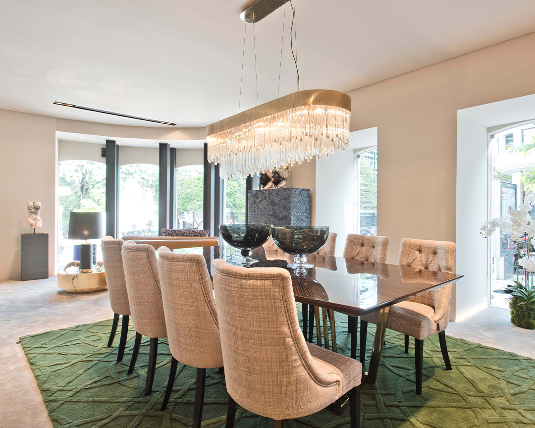 Kingdom suspension, brass and glass chandelier, dining area pendant light, lighting fixture