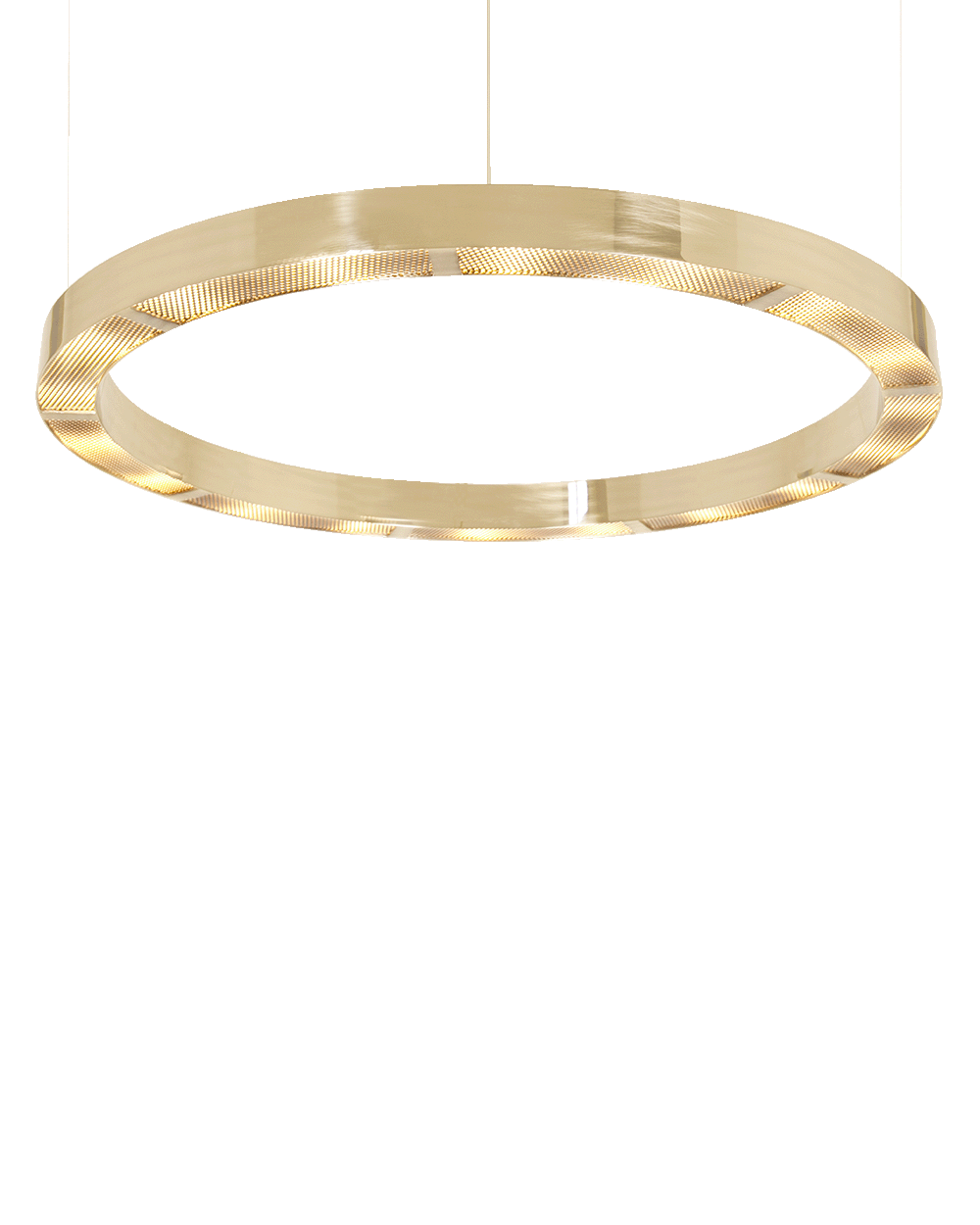 /storage/Luxury brass suspension with delicate crystal accents and minimalist design by Castro Lighting.