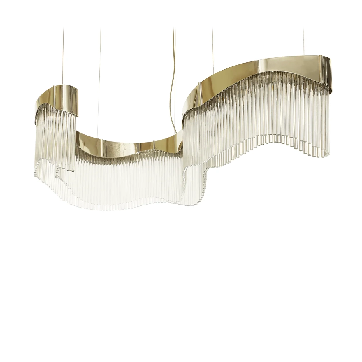 /storage/Luxury brass suspension with sculptural curves and abstract design by Castro Lighting