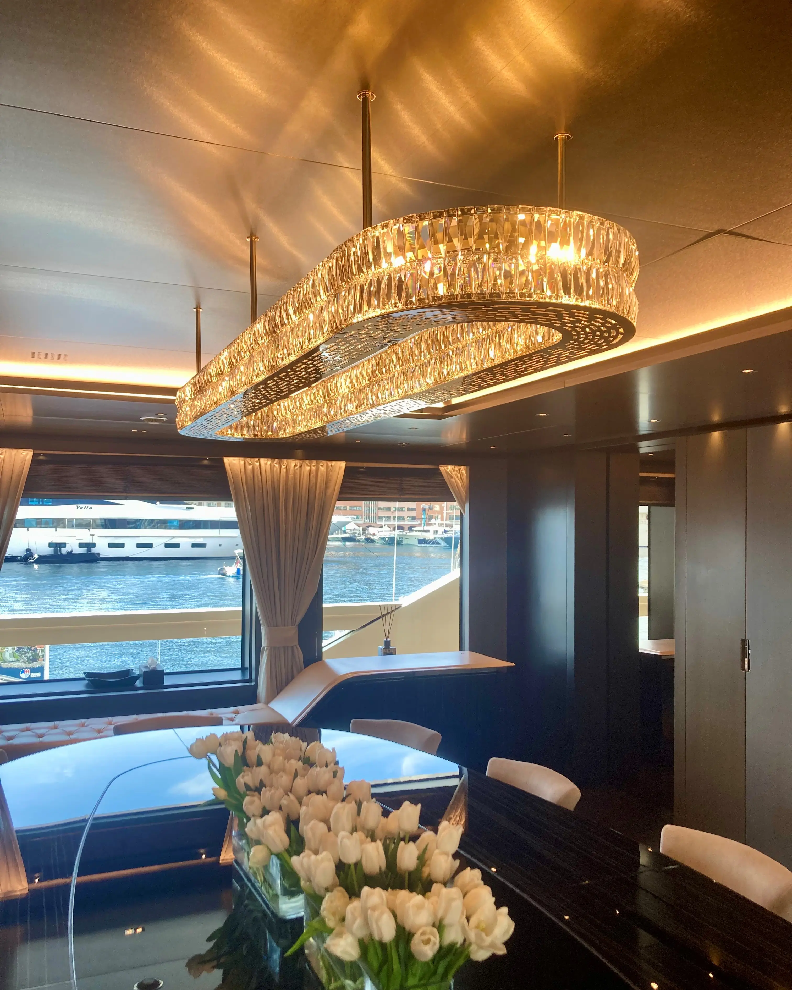/storage/Luxury brass crystal snooker suspension with layered crystal design inspired by the glow of stars