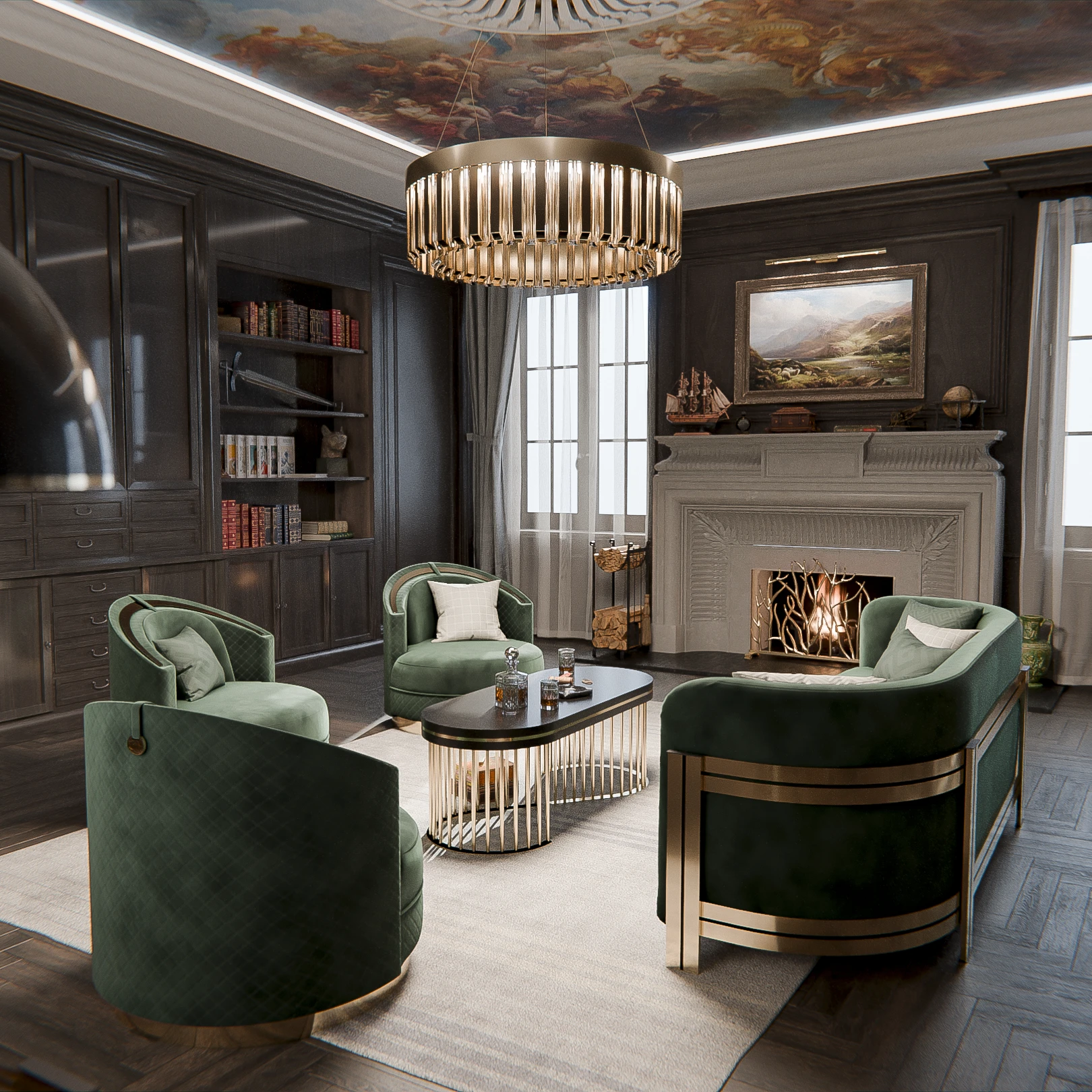 /storage/Luxury gold-plated brass sofa with soft upholstery, combining Versailles-inspired elegance and contemporary design by Castro Interiors