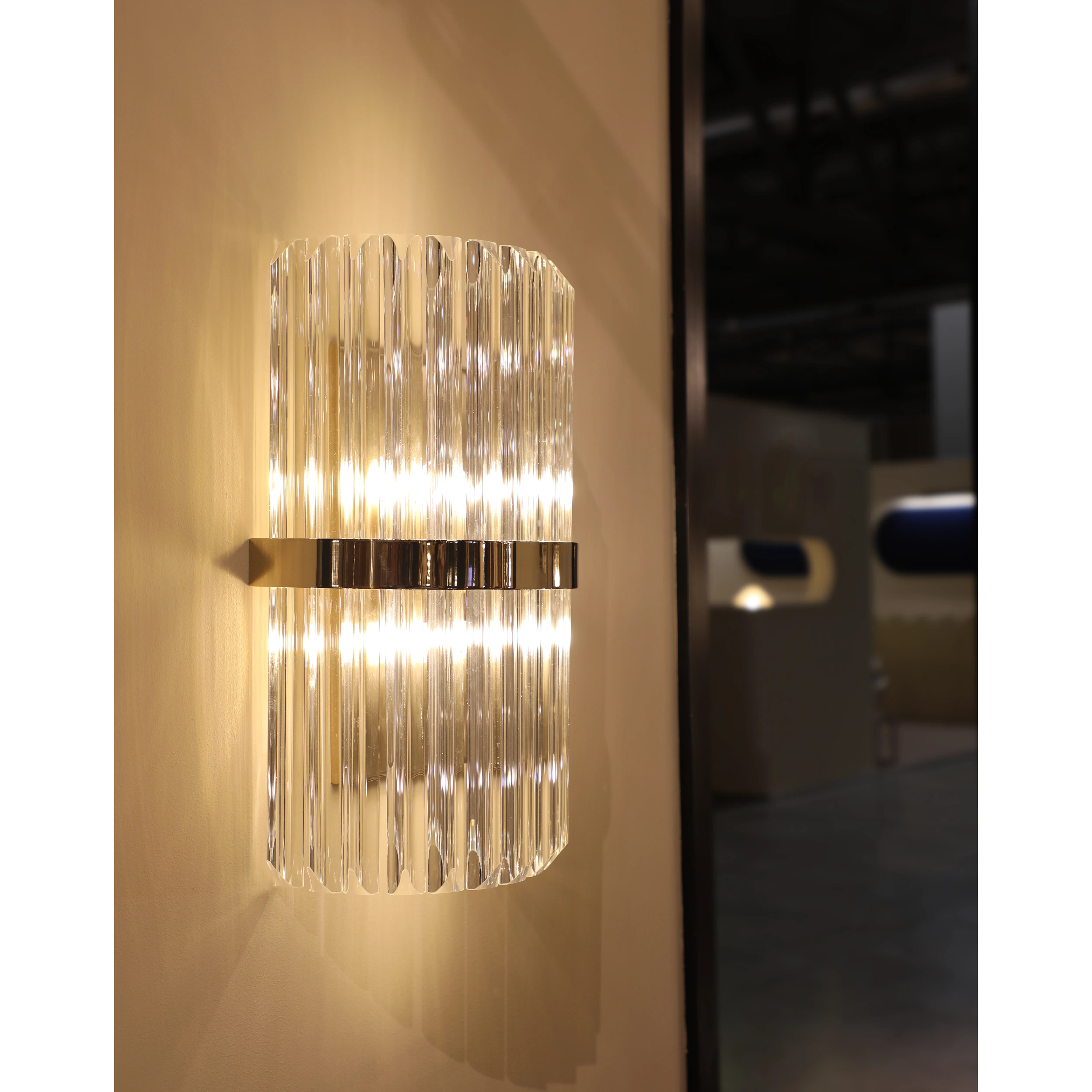 /storage/castro lighting Royal wall light sconce brass ring and glass tubes
