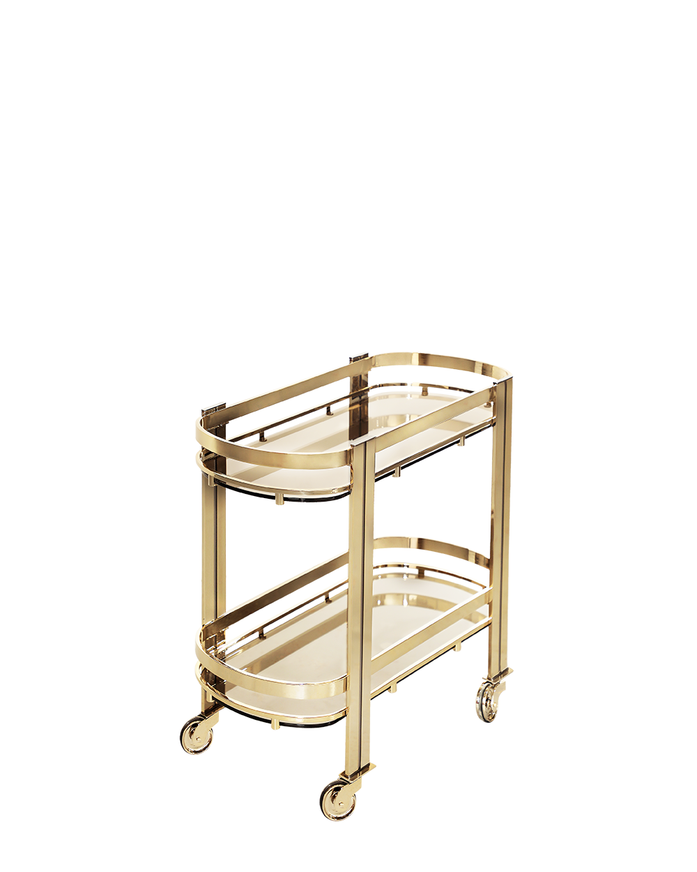 /storage/Luxury brass Marie tea cart with sleek design, spacious shelves, and modern detailing, a sophisticated serving cart for elegant interiors.