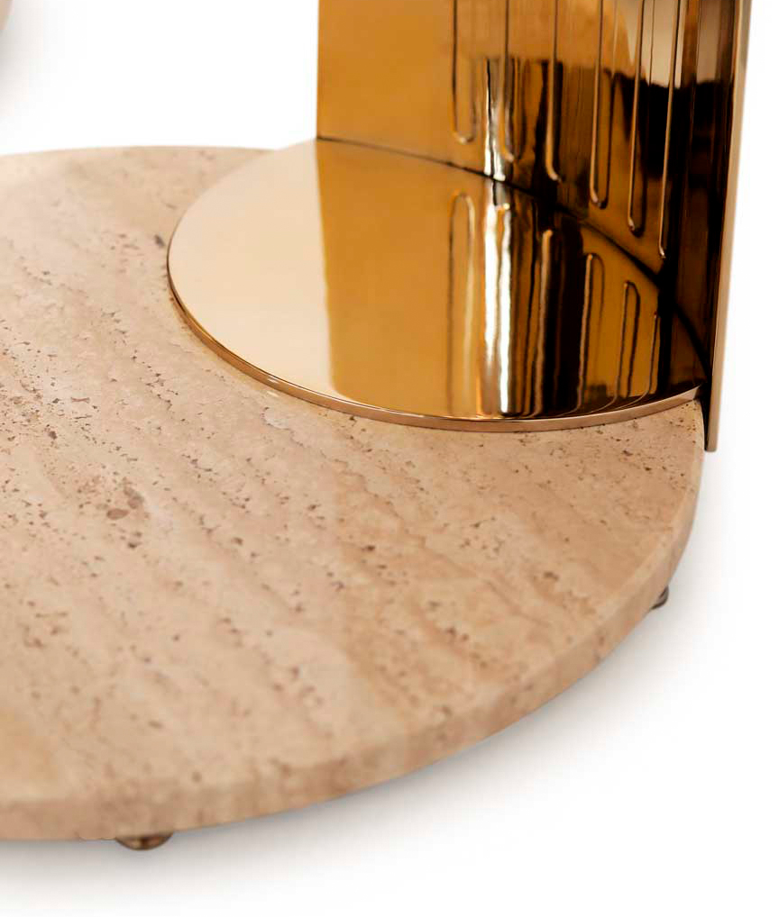 /storage/Luxury Moon Side Table with brass frieze detailing, elegant glass top, and marble base,nspired by the mythical love story of the sun and moon for sophisticated interiors.