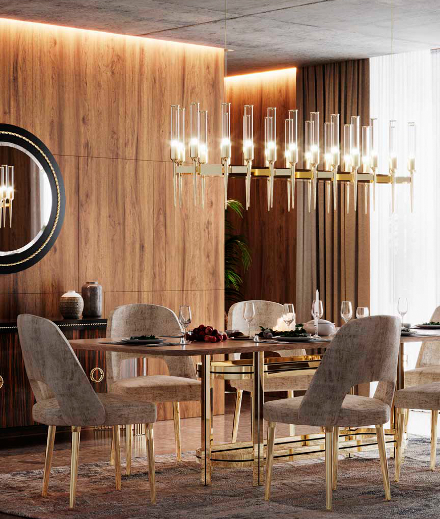 /storage/Luxury brass Anna Dining Chair with beige upholstered crescent back, handcrafted Art Deco-inspired design.