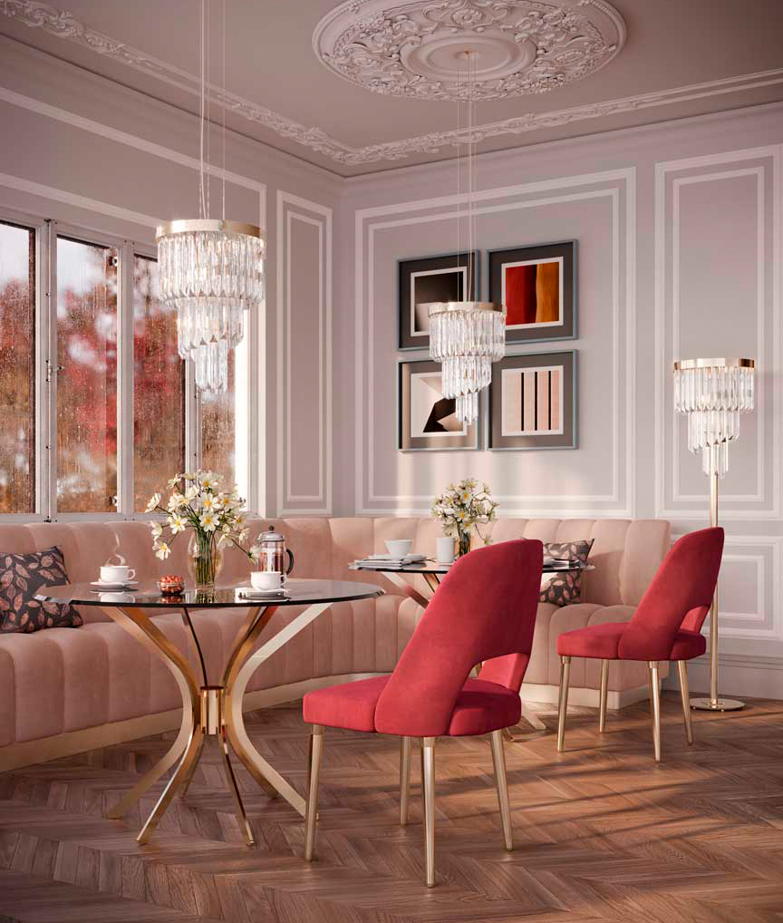 /storage/Luxury brass Anna Dining Chair with beige upholstered crescent back, handcrafted Art Deco-inspired design.