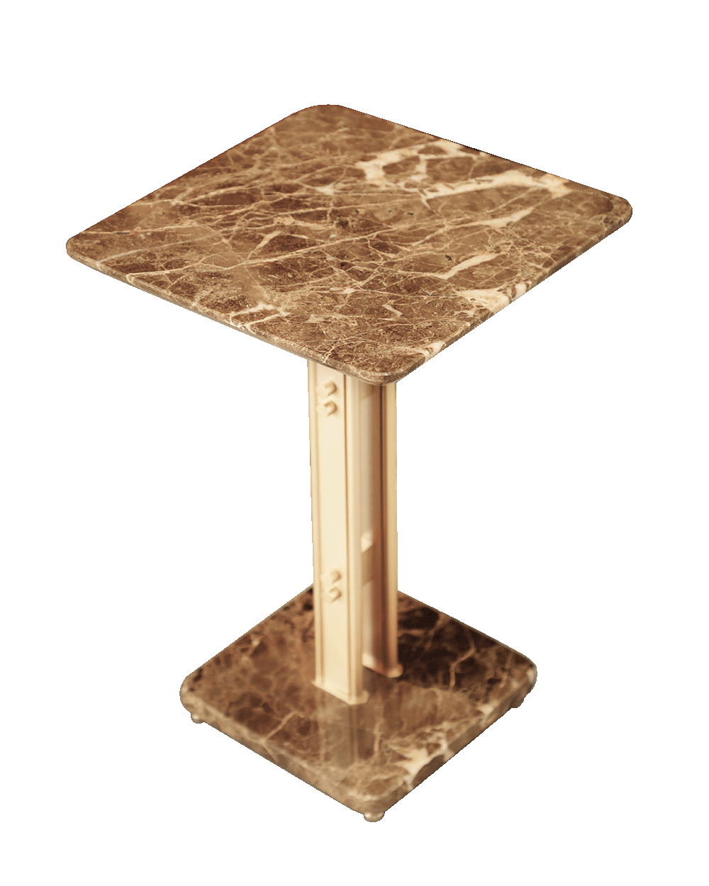 /storage/Luxury brass Columns Center Table with marble top, a modern geometric design exuding elegance and sophistication.