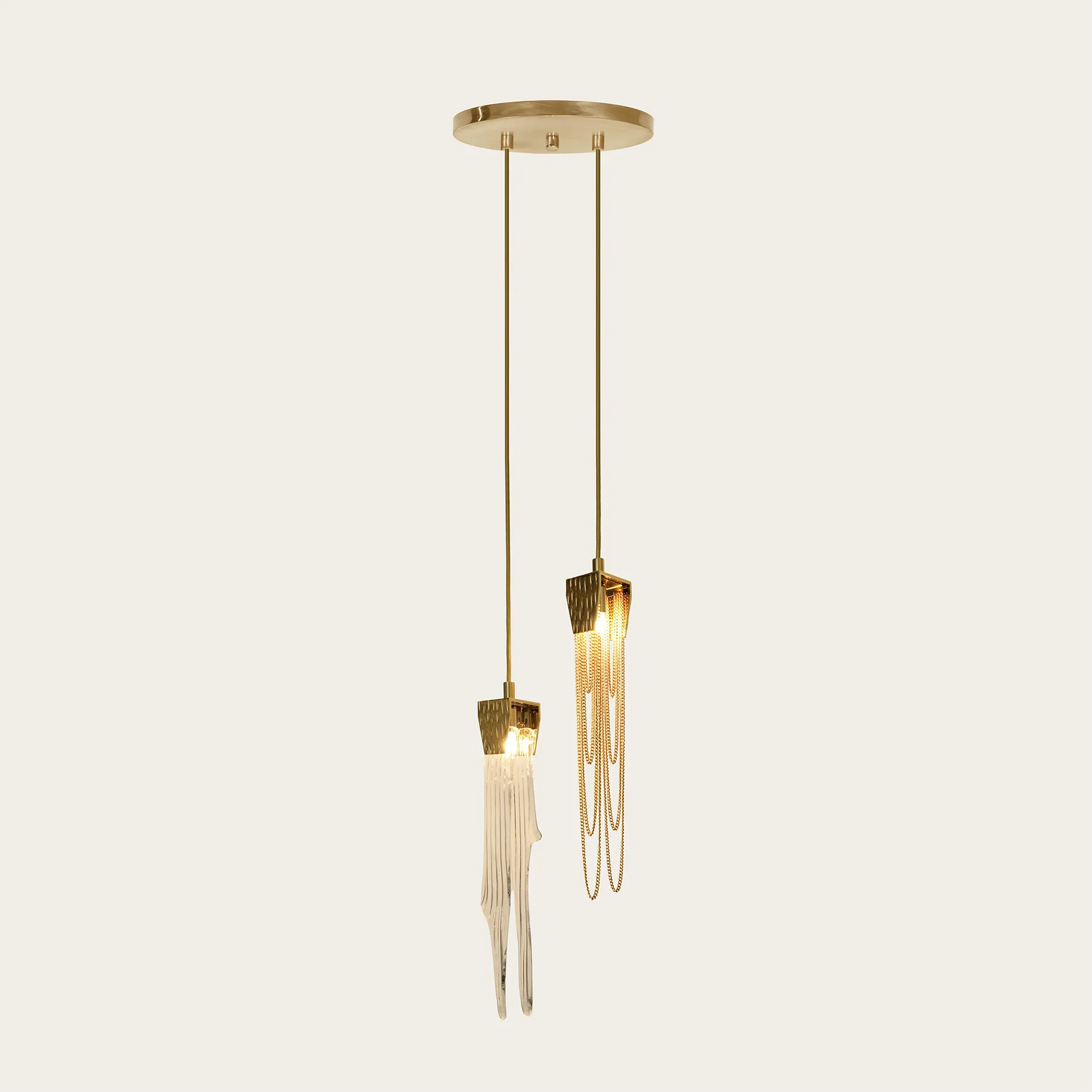 /storage/Luxury brass and crystal Stala Pendant with intricate stalactite-inspired design, a sophisticated modern lighting piece that exudes elegance and timeless charm.
