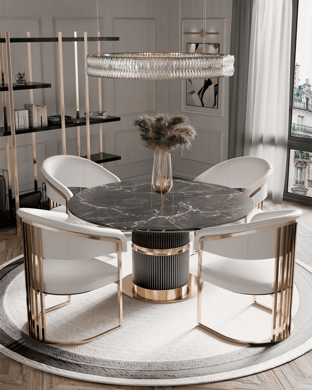 Monochromatic Dining Room