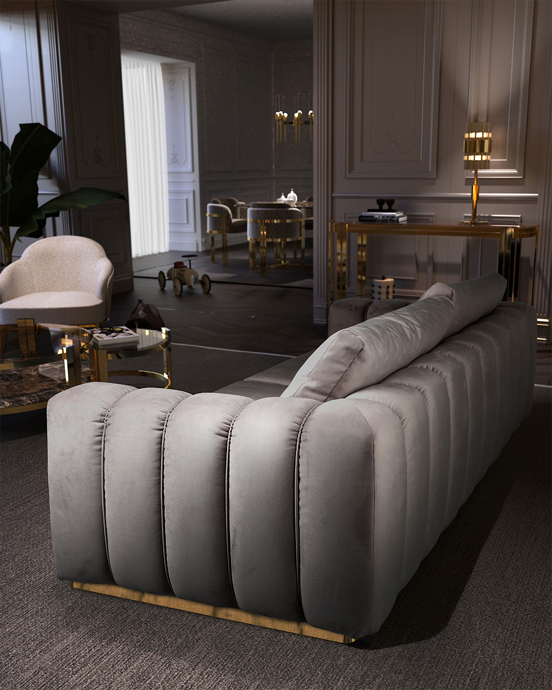 Living Room with Colombo Sofa by Castro Lighting