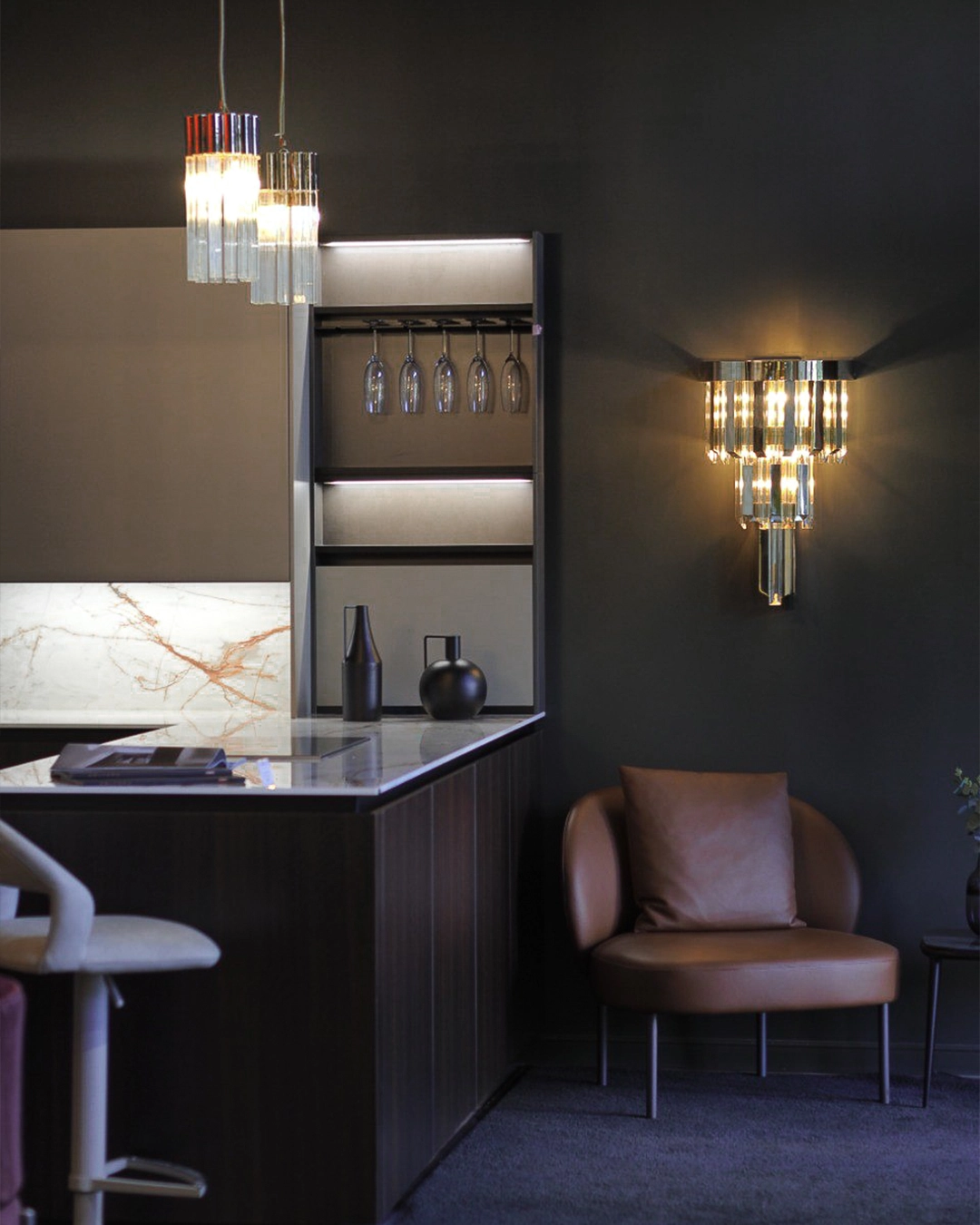 Showroom corner featuring Castro’s lighting pieces, celebrating interior design collaborations in 2025.