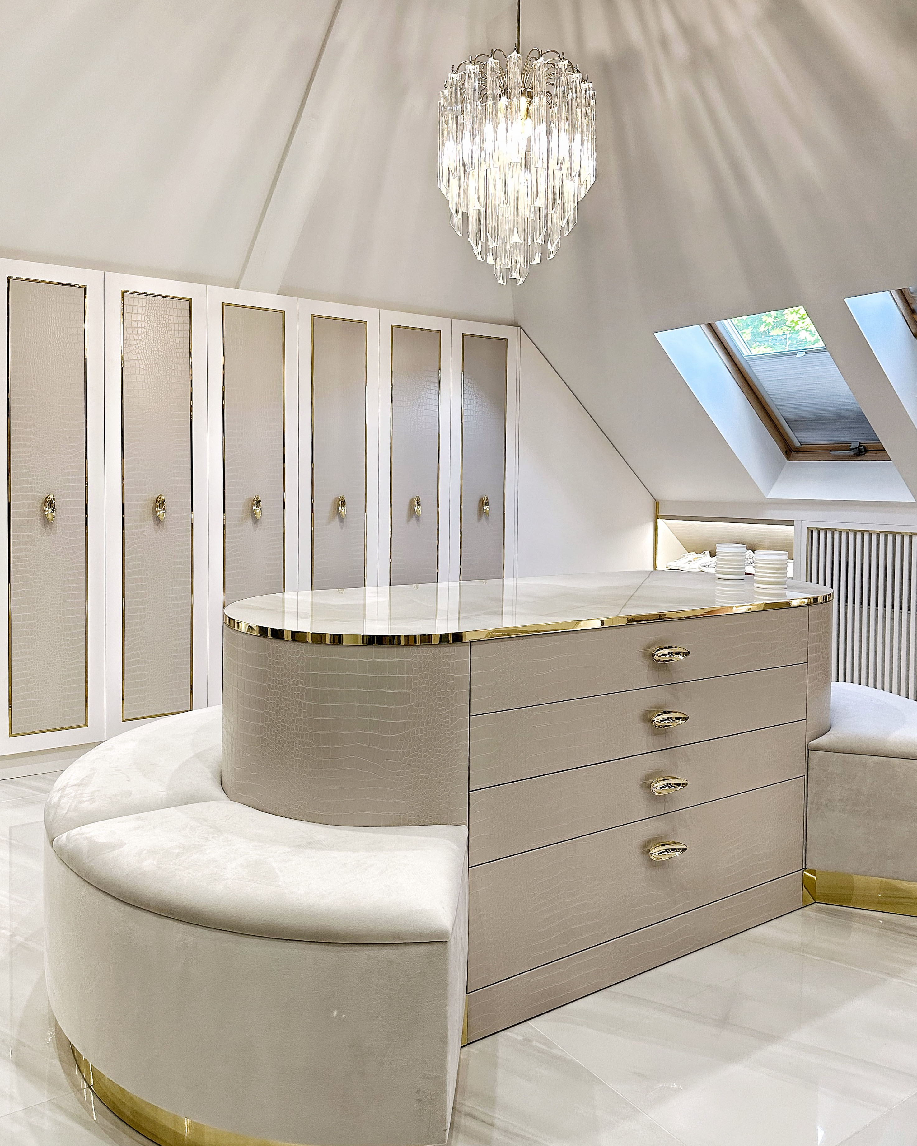 A Luxurious Closet by Karolina Barrette featuring the Lotus Pendant