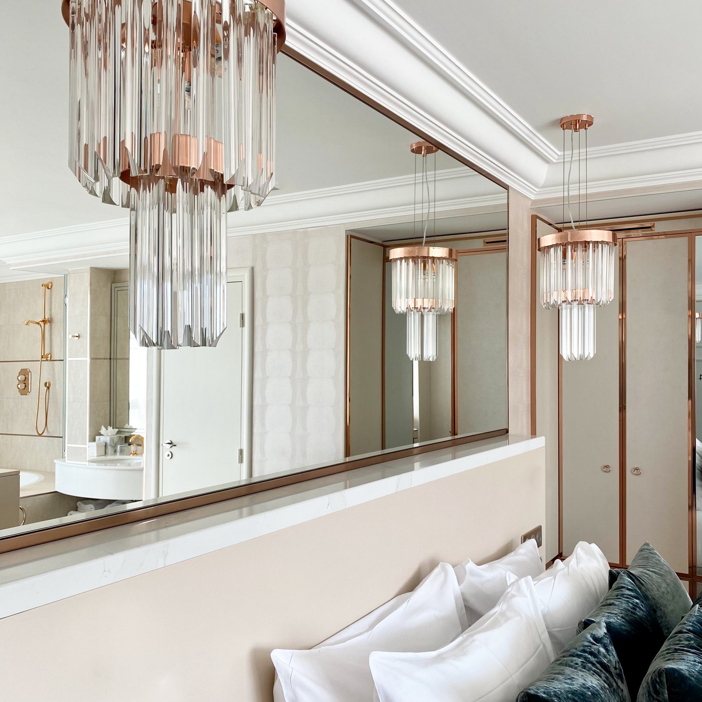 Hotel Paris J'Adore, France bedroom design featuring Royal Pendant by Castro Lighting