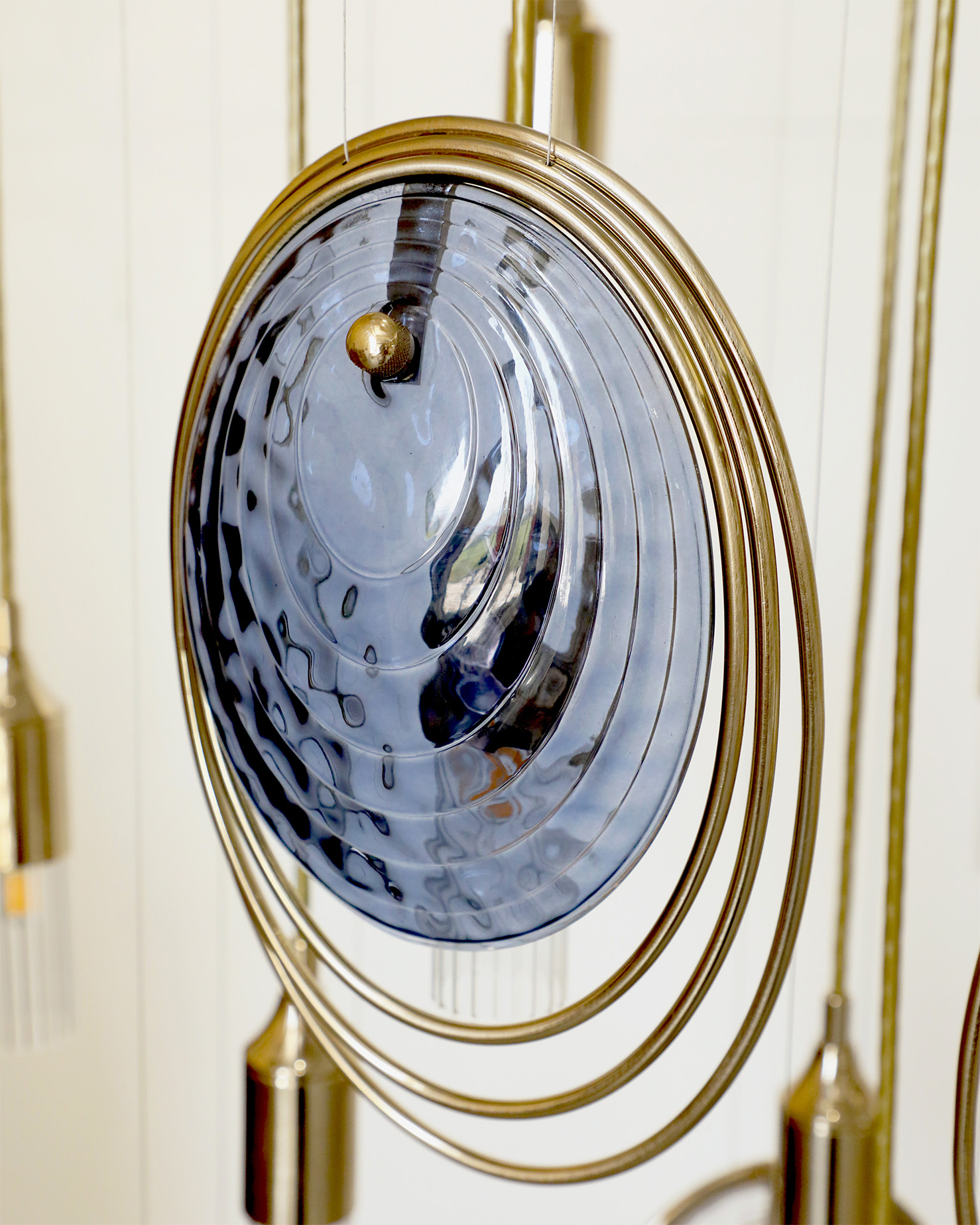 Coral Collection luxury lighting suspension in Ocean Blue glass finish by Castro Lighting