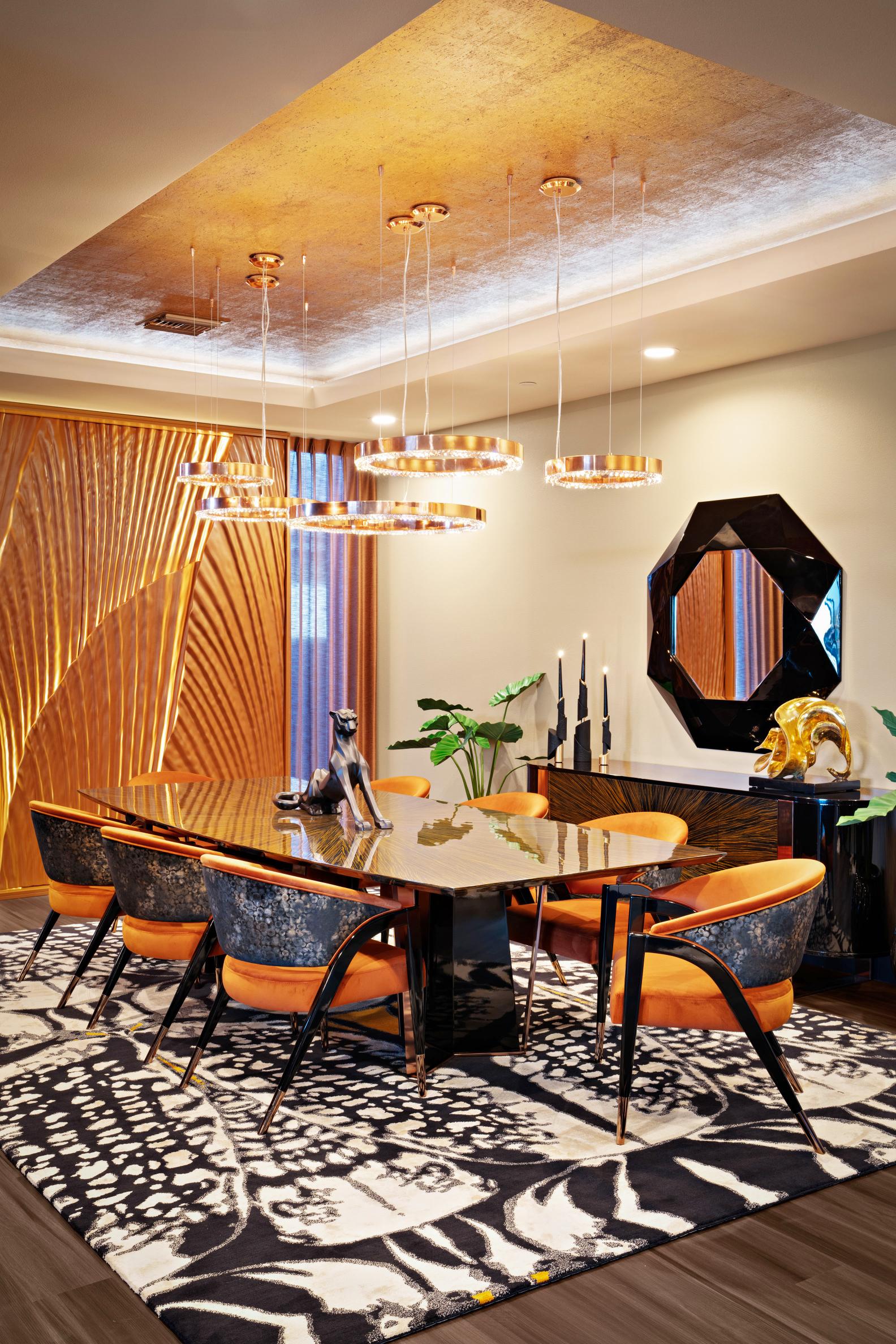 metis suspension, with chandelier copper metal finish, brass and crrystals modern lighting fixture
