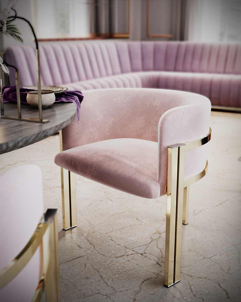Marie Chair in Powder Pink