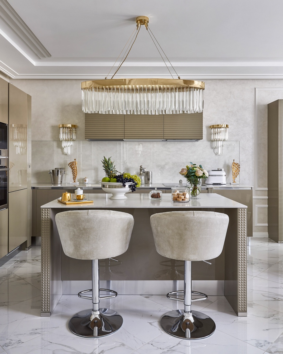 A luxurious contemporary Interior Project by Alena Chashkina. It highlights all the lavish details of the Royal Collection by Castro Lighting, combining it with and luxury décor accessories.