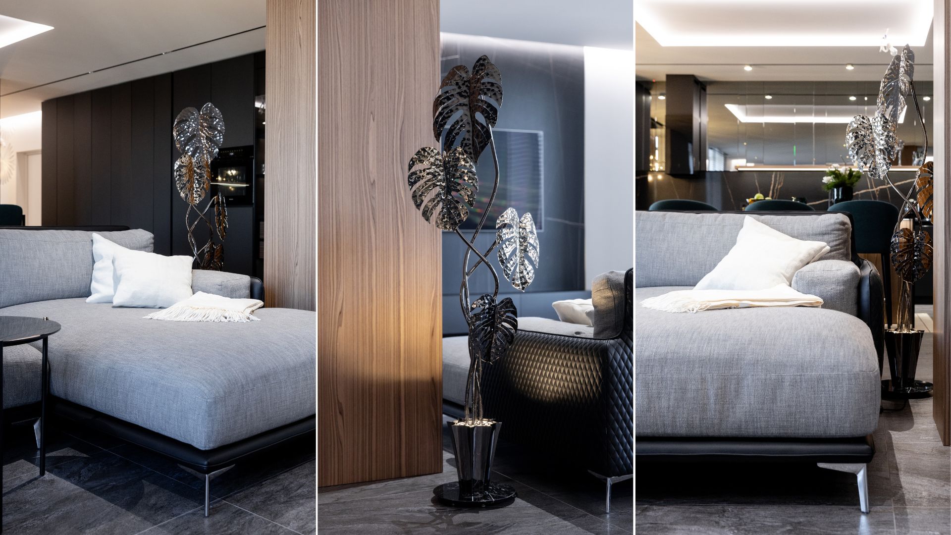 Rainforest Suspension transforming a Kyiv dining room with bespoke luxury lighting.