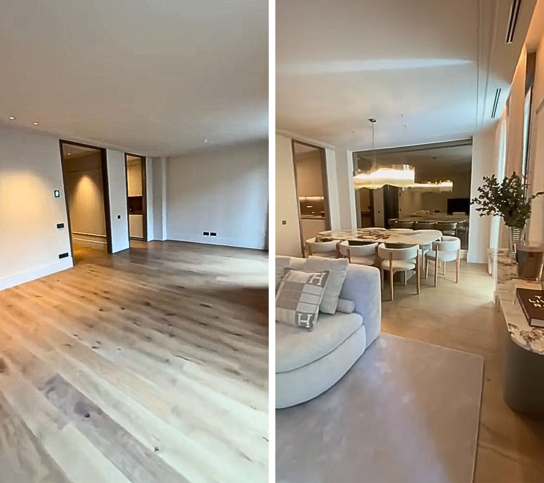 Georgina shares a before-and-after transformation of her Madrid apartment in this Instagram Reel.