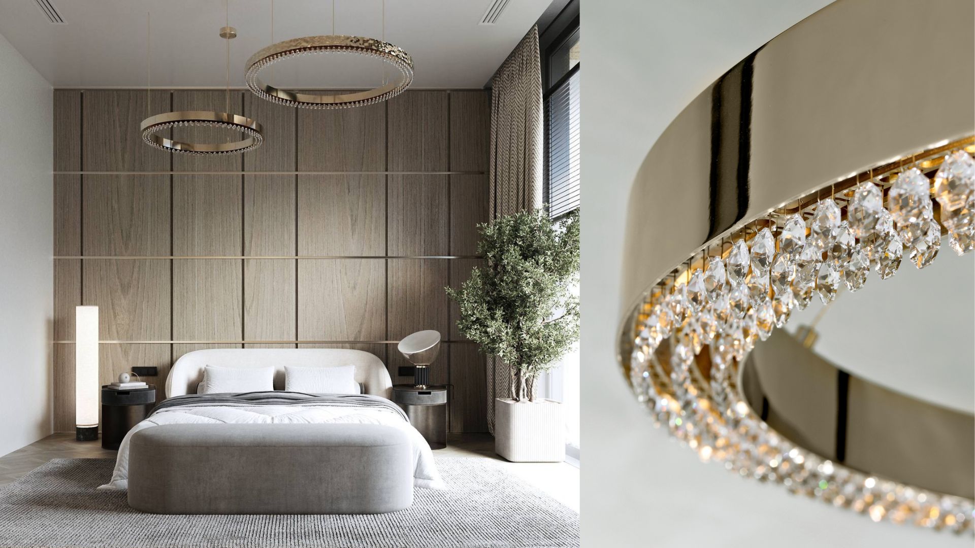 Modern sculptural Metis Suspension chandelier with minimalist linear design and floating geometric structure