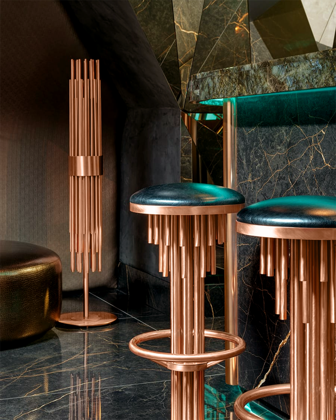 Project by Steve Ward featuring the Projection Stool and Streamline Floor Lamp