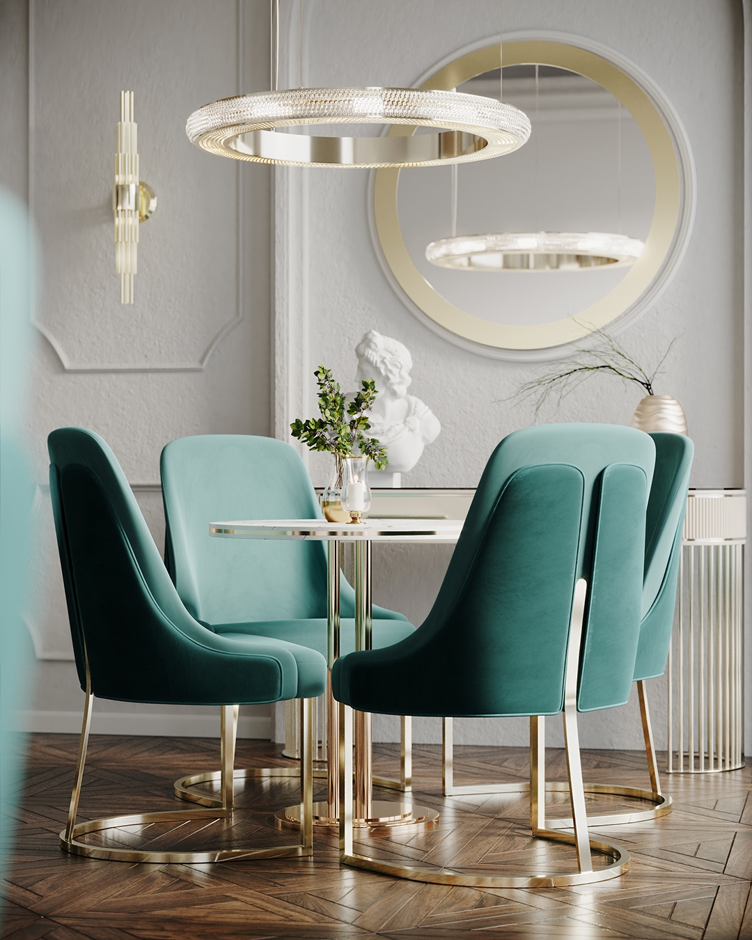 Summer dining room featuring Dynasty Suspension by Castro Lighting 