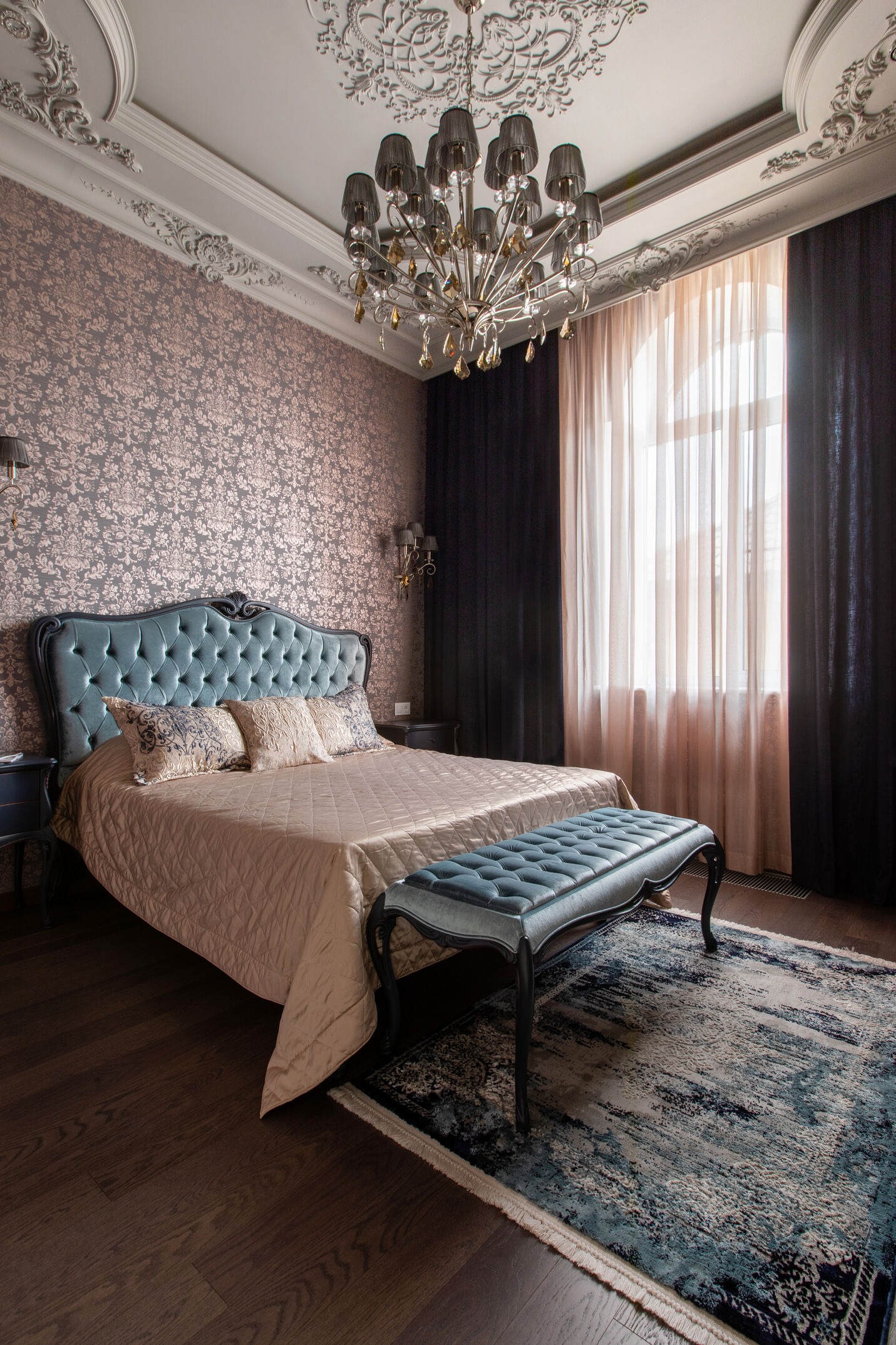 Classic Bedroom Design Project by Elena Besedina featuring Vienna Suspension by Castro Lighting