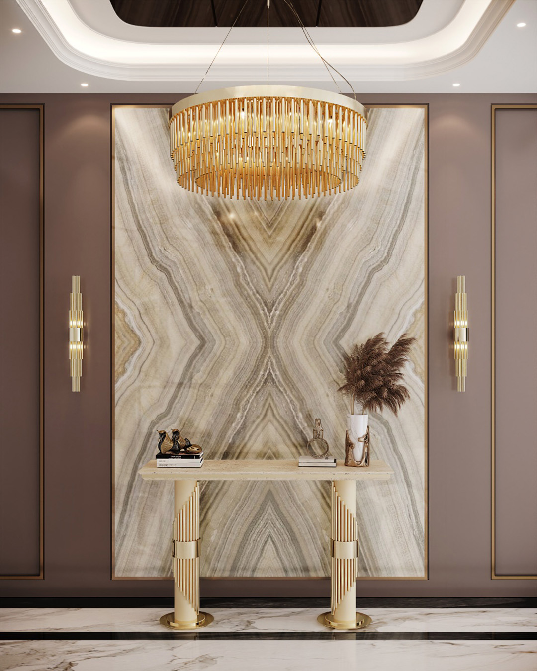 Hallway with Streamline Collection by Castro Lighting - Statement Hallway Trends