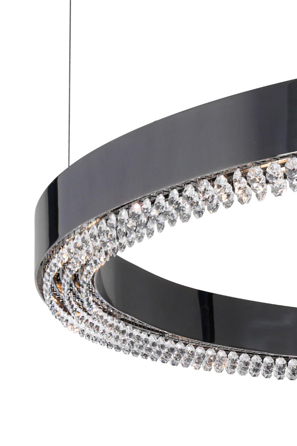 Metis Suspension in Black Plated Brass with Swaroski Crystals by Castro