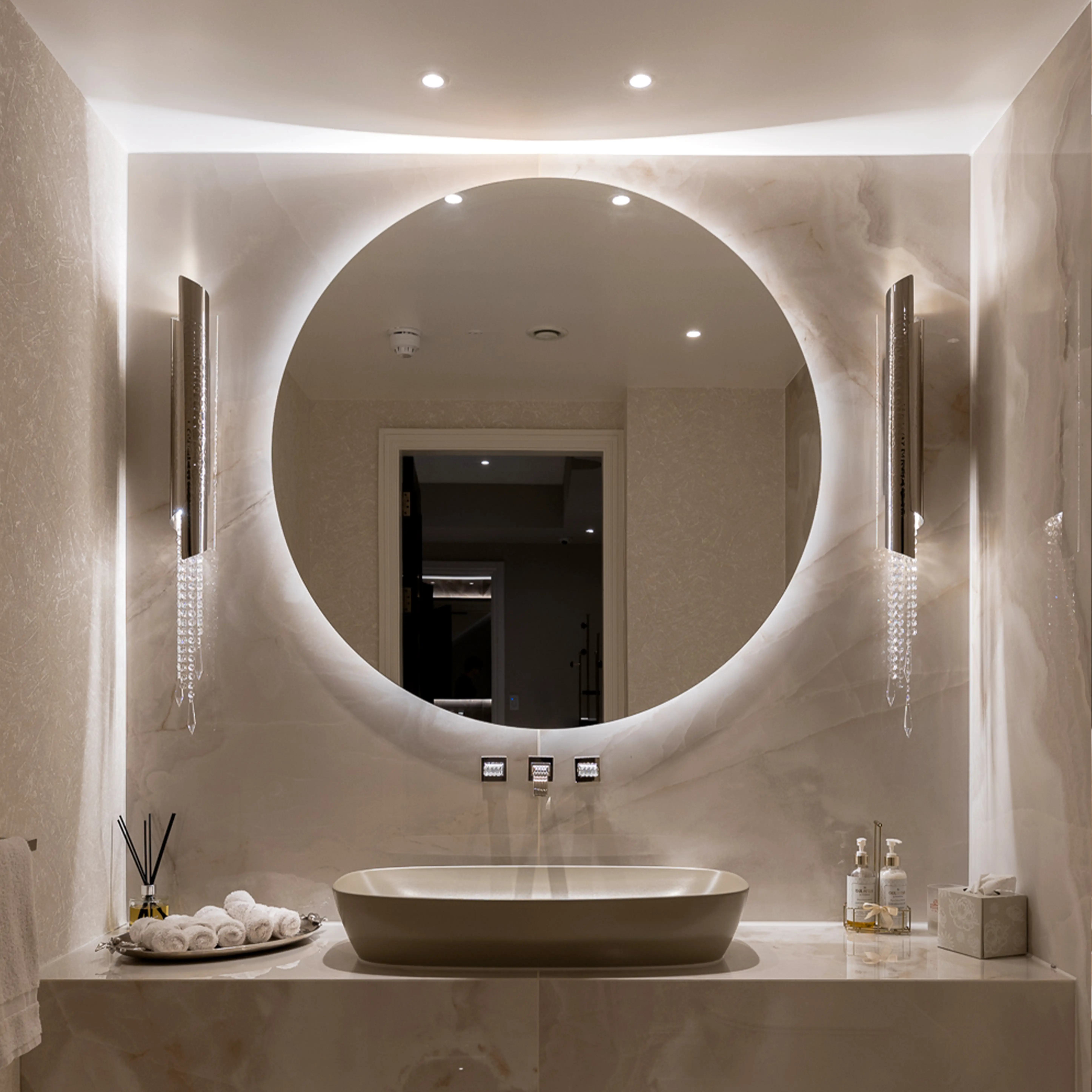 /storage/castro lighting avolto wall light single crystal hammered tube powder room