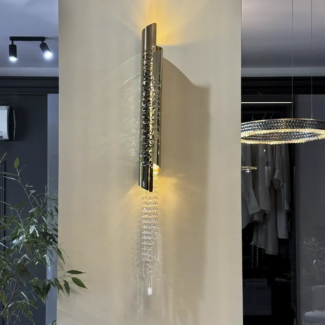 /storage/castro lighting avolto wall light single crystal hammered tube