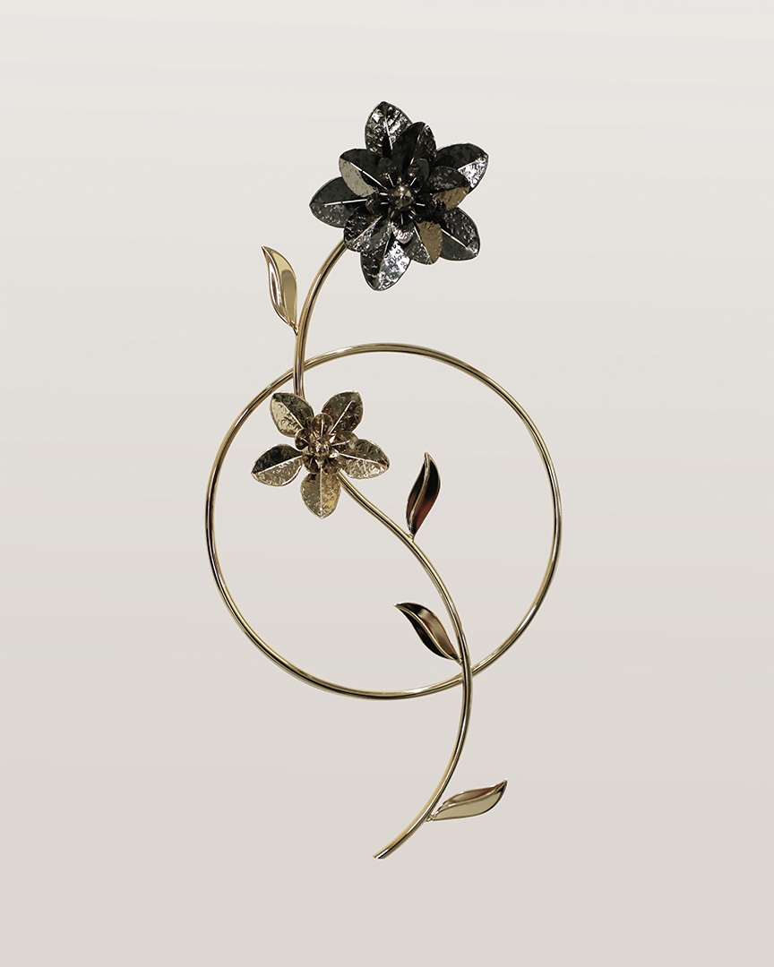 Nature-inspired Botticelli Decor by Castro Lighting, crafted in polished brass with delicate floral motifs and a mix of finishes