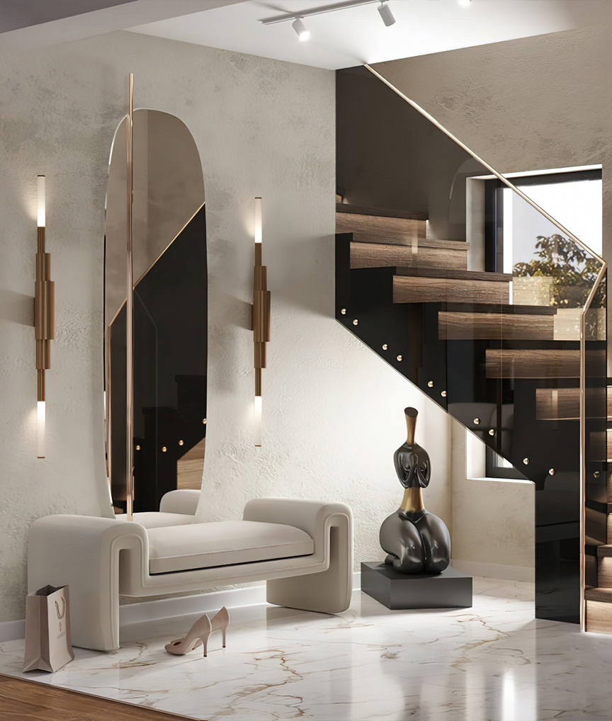 Hallway with Metier Wall Light by Castro Lighting - Wall Lamps Trend