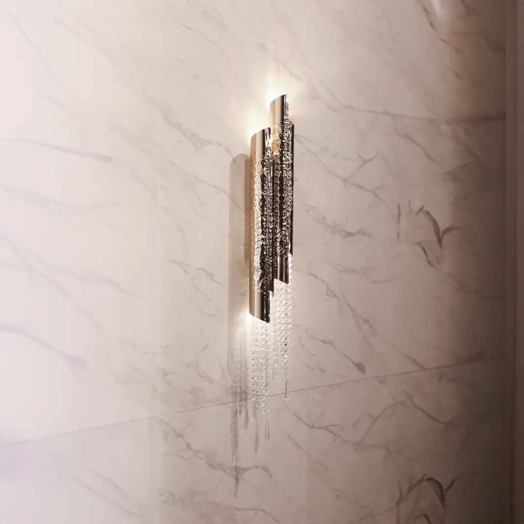 /storage/castro lighting avolto wall light double crystal hammered tube