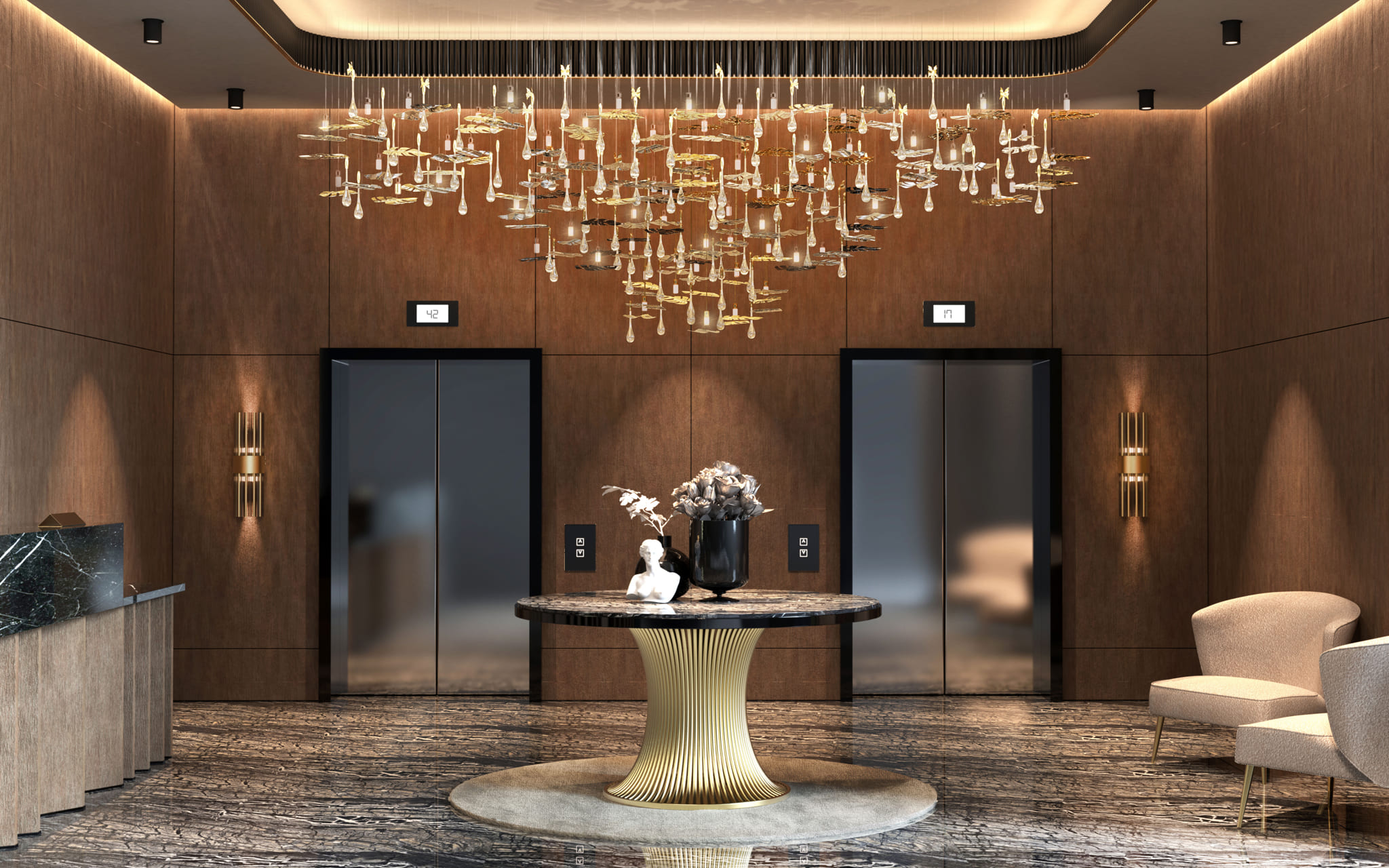 Hotel Lobby Ambience by Castro featuring Rainforest Suspension