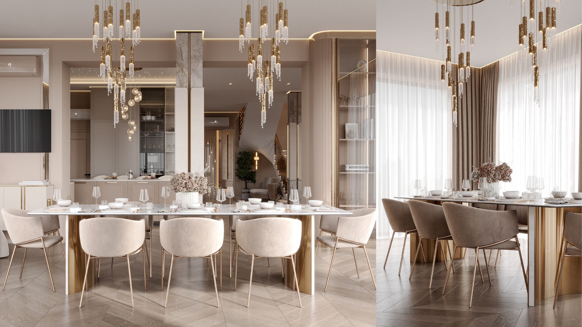 Residential Project in Ukraine by Domin Design featuring Safi Suspension by Castro Lighting 