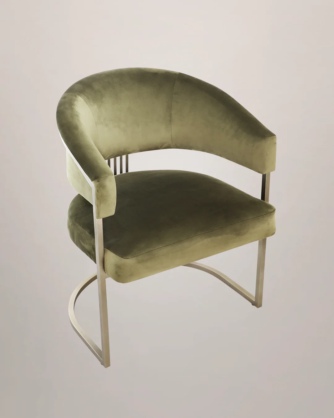 /storage/Luxury brass armchair with elegant harp-shaped design by Castro Interiors.