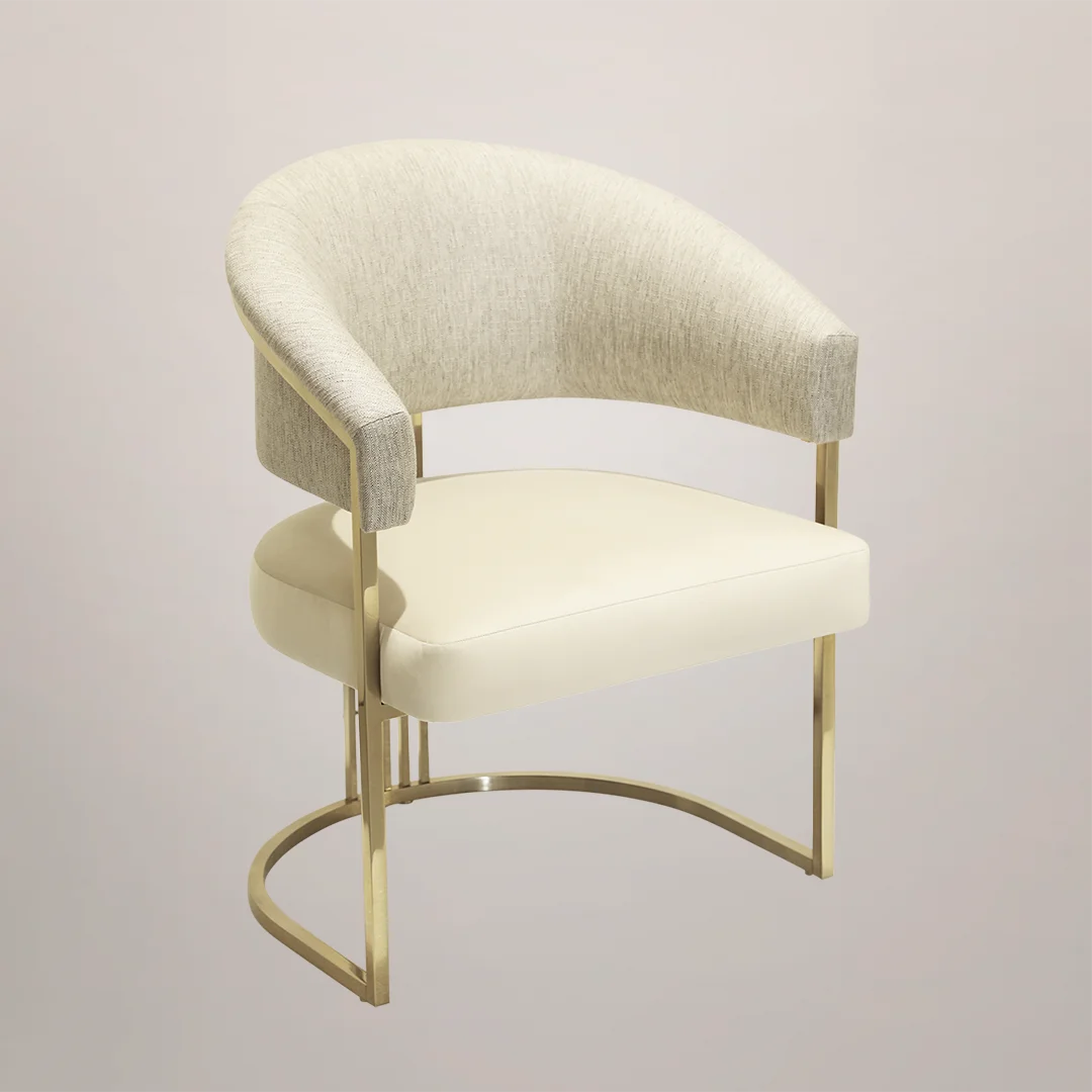 /storage/Luxury brass armchair with elegant harp-shaped design by Castro Interiors.
