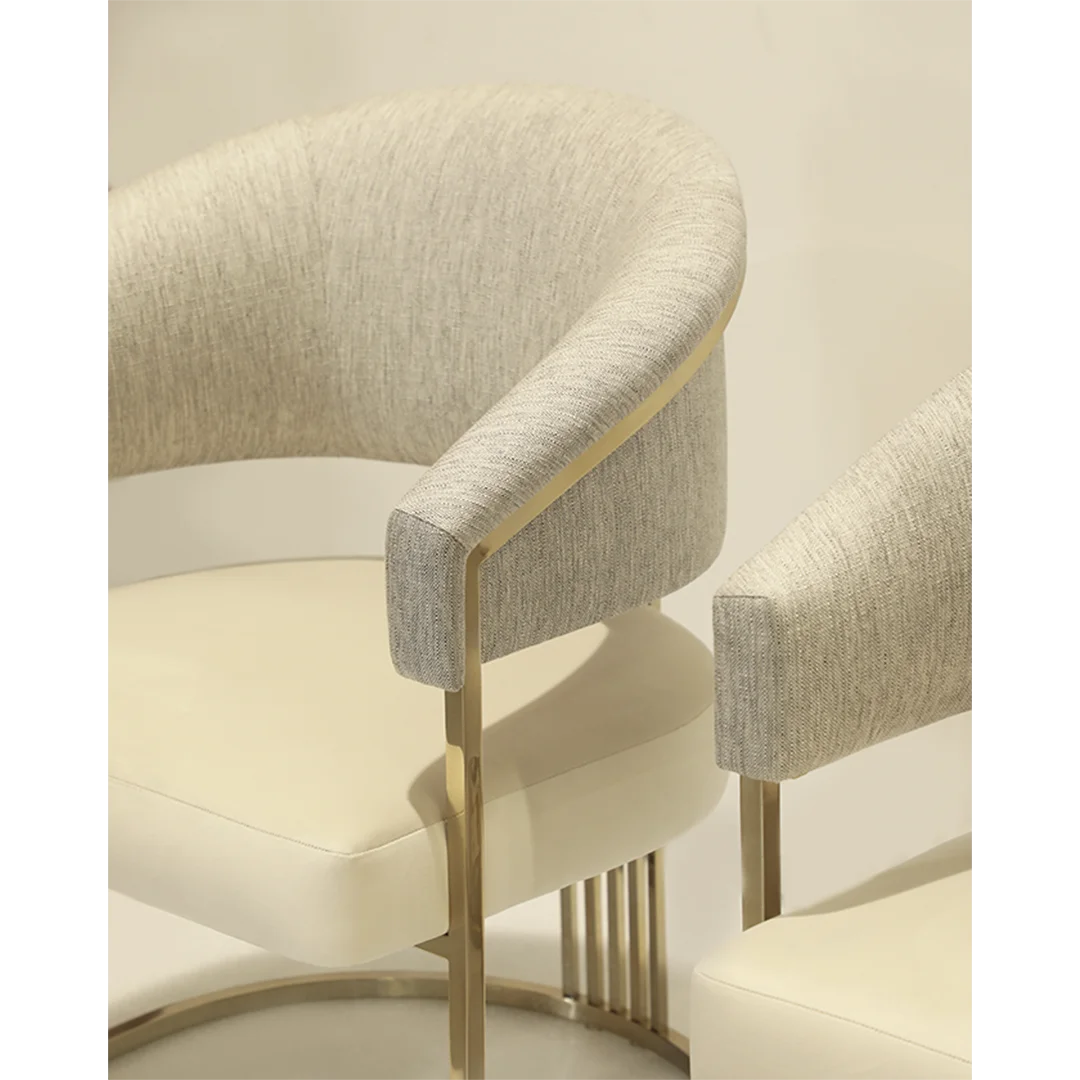 /storage/Luxury brass armchair with elegant harp-shaped design by Castro Interiors.