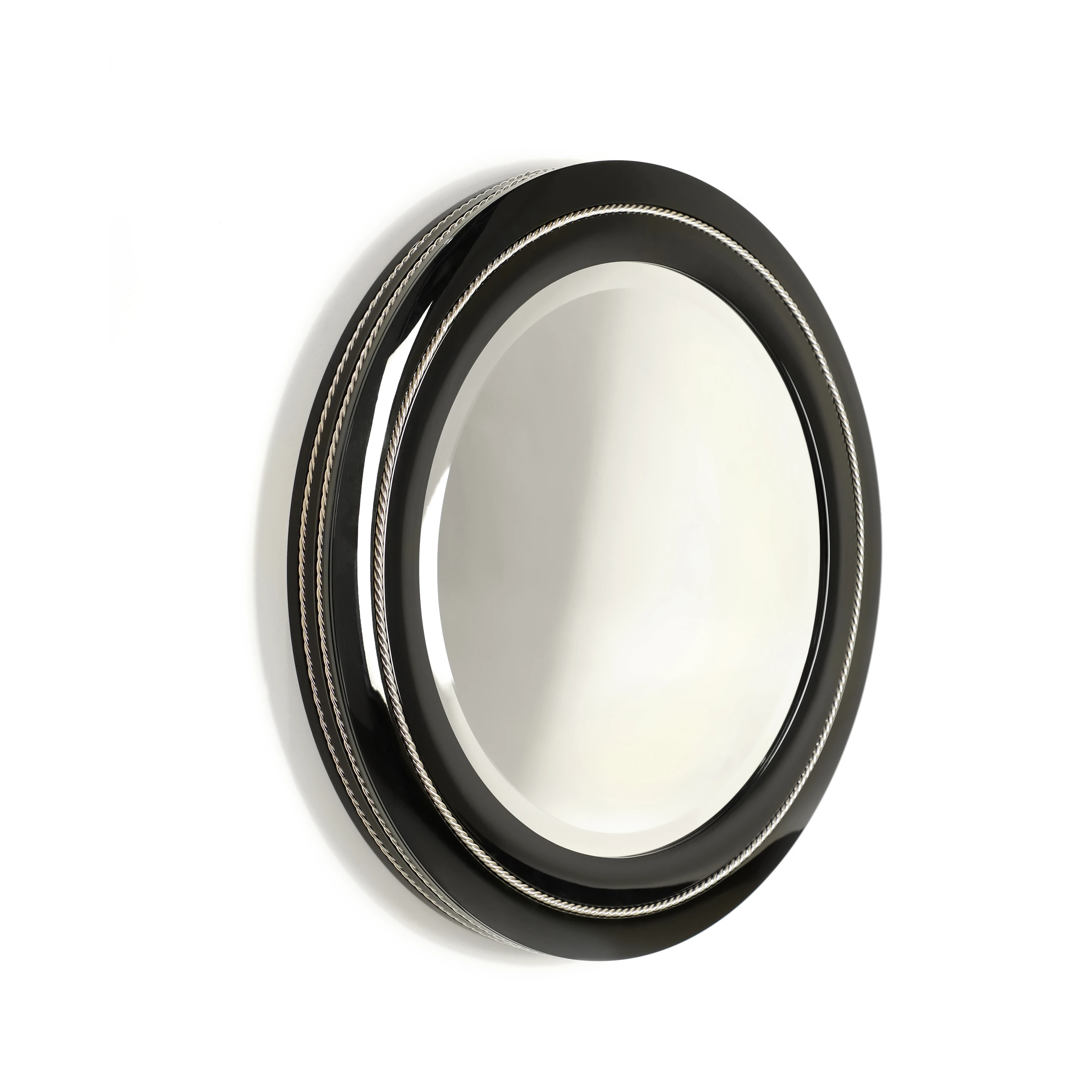 /storage/Castro Interiors Nautilus mirror inspired by the sea -Glossy black lacquered