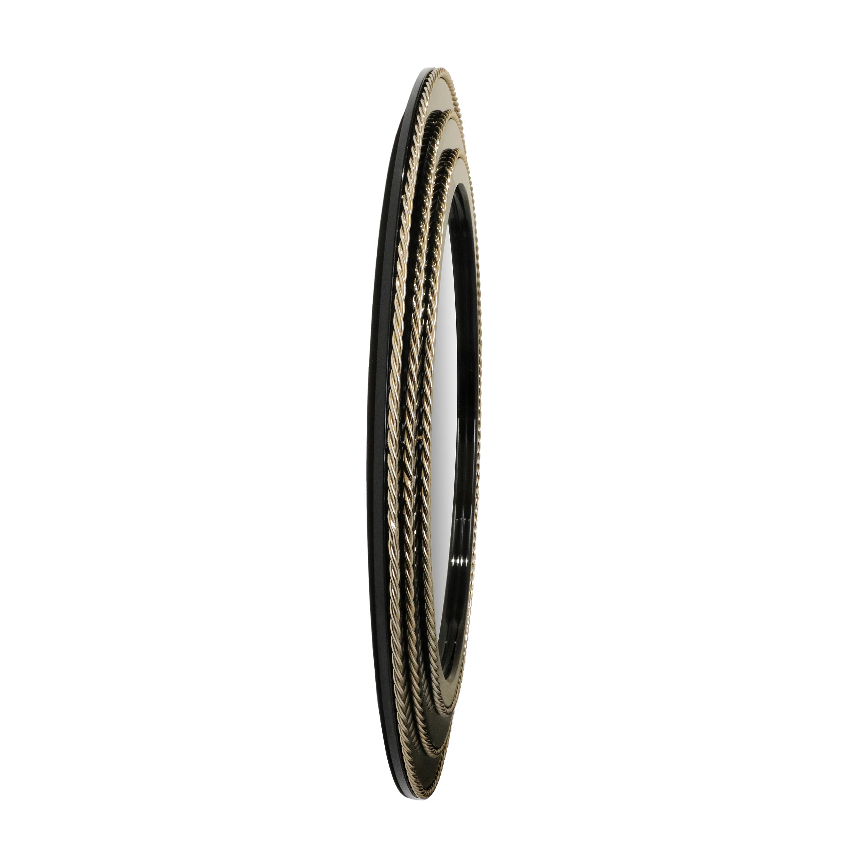 /storage/Castro Interiors Nautilus mirror inspired by the sea -Glossy black lacquered