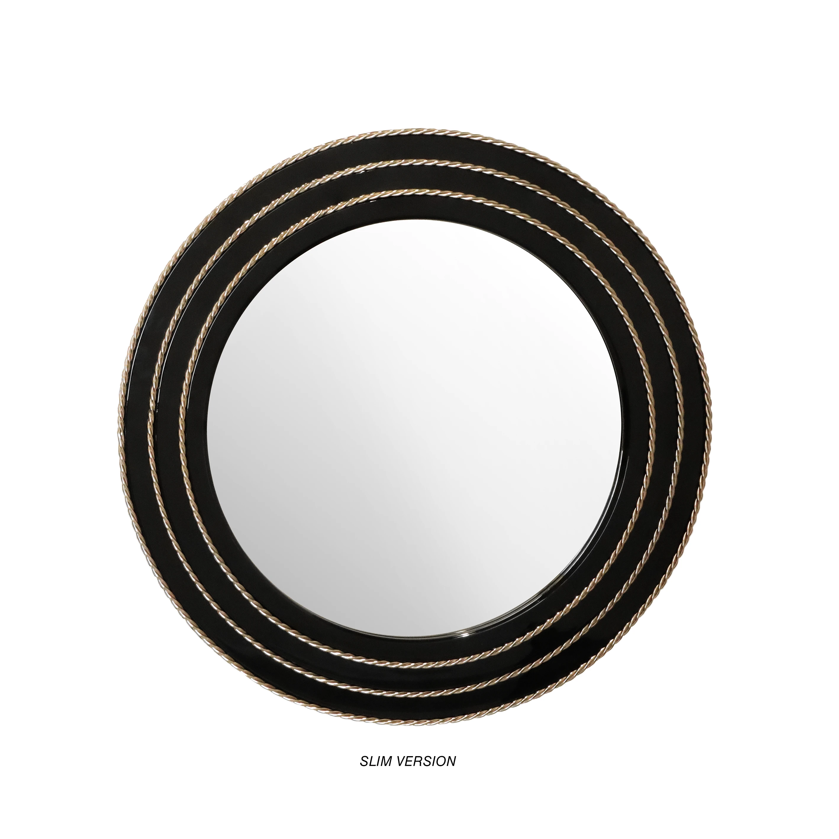 /storage/Castro Interiors Nautilus mirror inspired by the sea -Glossy black lacquered