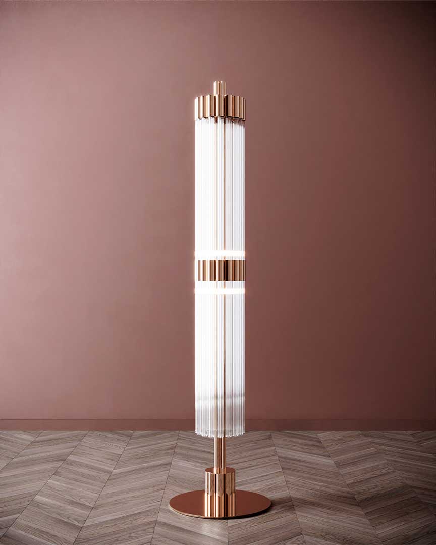 /storage/Luxury brass Arcade Floor Lamp with curvy glass design and playful amber light, inspired by vintage arcade games.