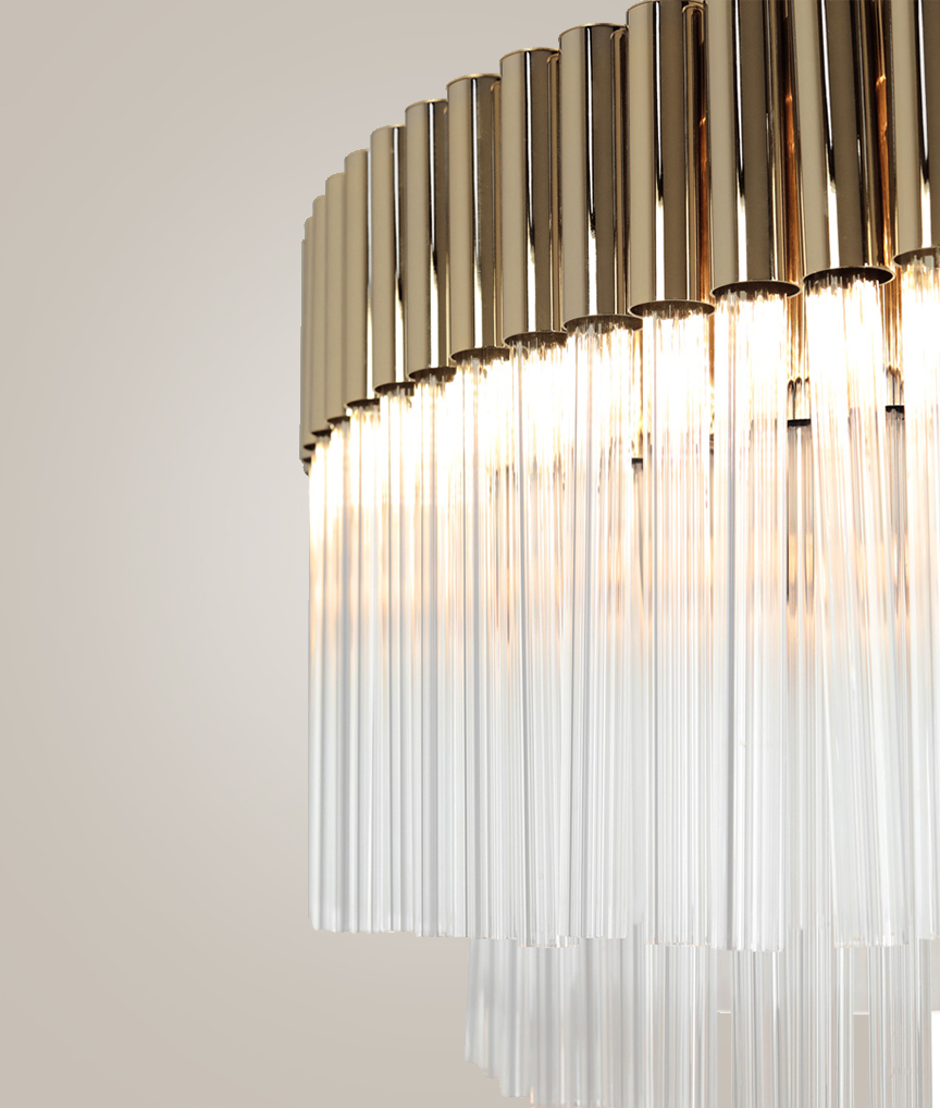 /storage/Luxury brass Arcade Suspension with gold-plated brass and textured glass, inspired by vintage arcade design.