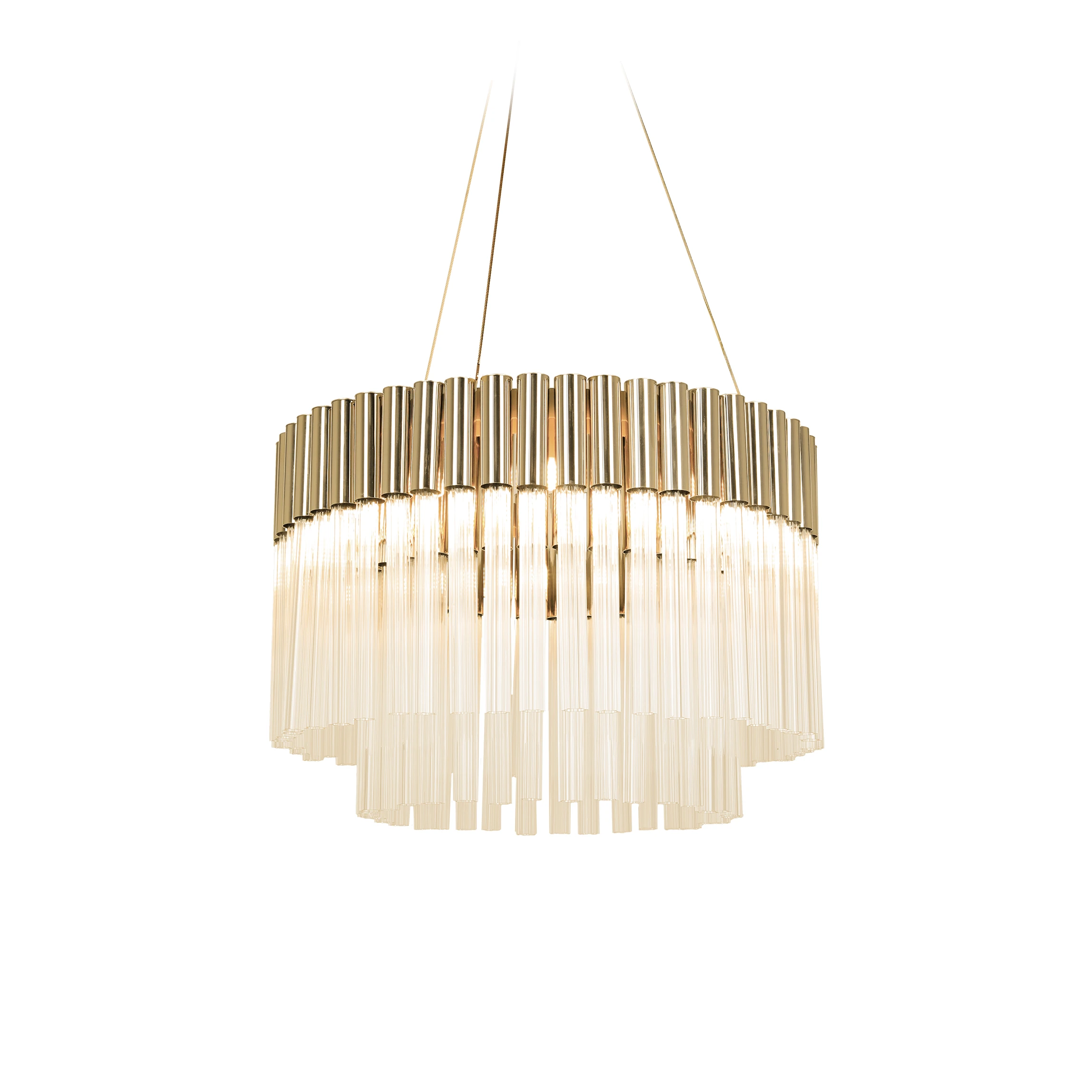 /storage/Luxury brass Arcade Suspension with gold-plated brass and textured glass, inspired by vintage arcade design.