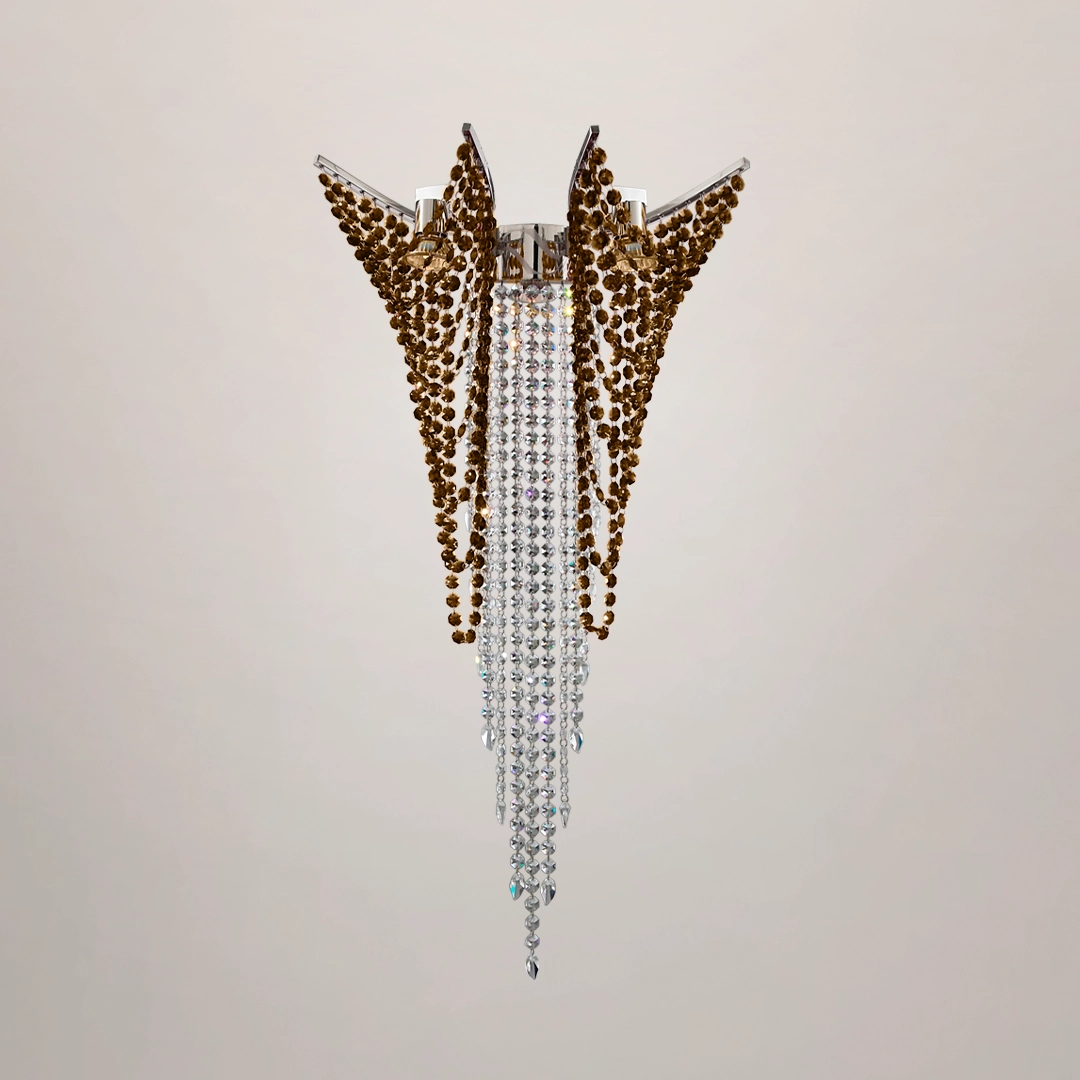 /storage/Luxury brass Atlantida Wall Light with Swarovski crystal strips, inspired by ocean currents, blending classical elegance and modern sophistication.
