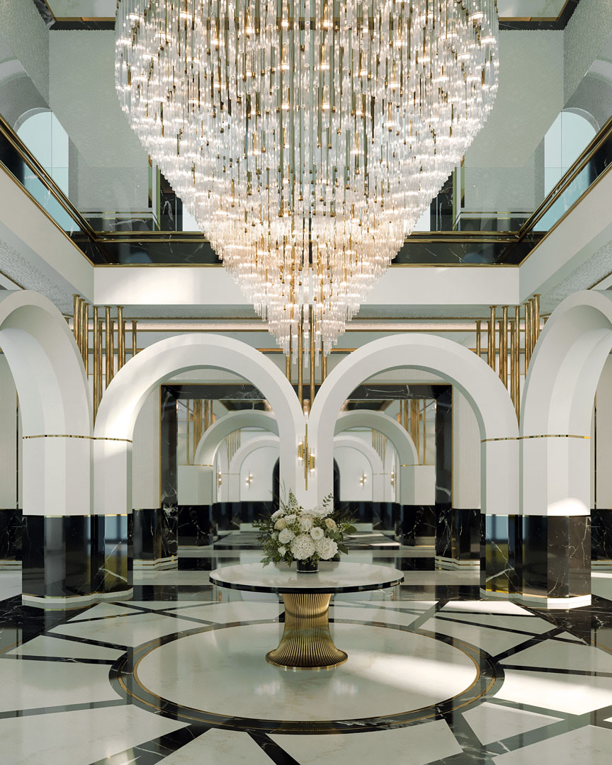 /storage/Luxury brass Blaze suspension chandelier with cascading layers of over 500 hand-assembled glass pendants creating a bold blazing effect.