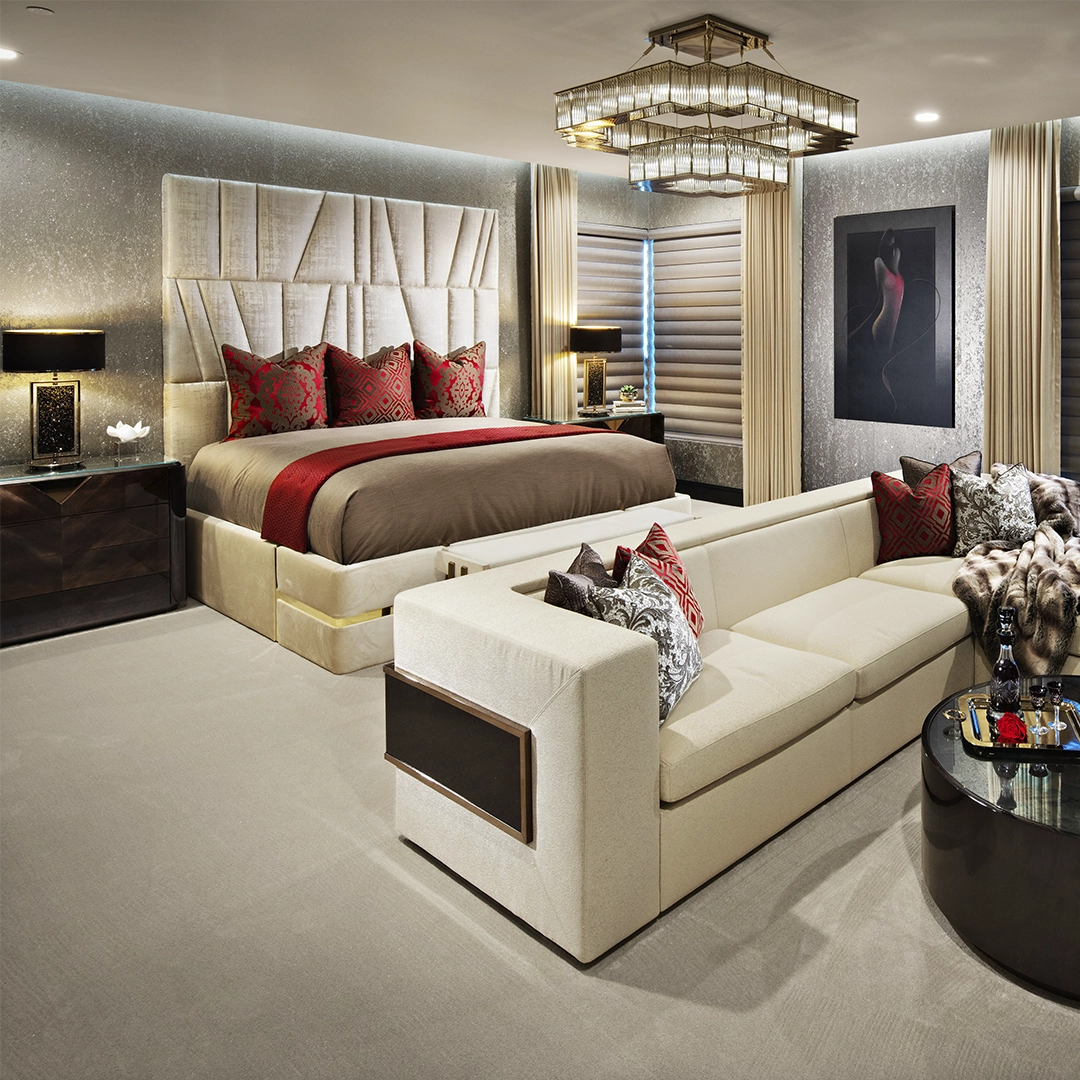 /storage/Luxury brass round suspension with faceted glass and rotating star details, combining Art Deco elegance with modern sophistication.