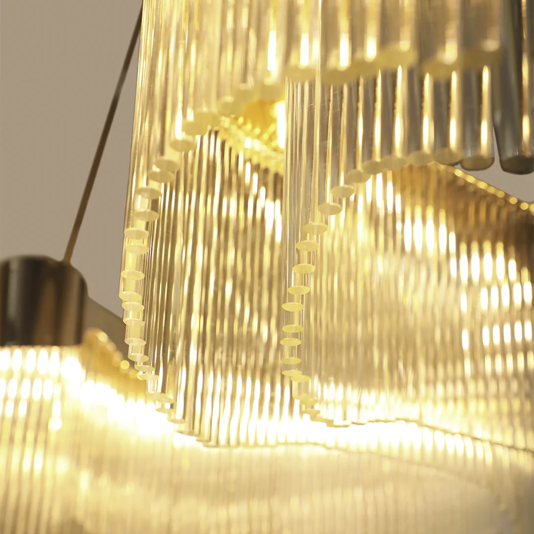 /storage/Luxury brass suspension with sculptural curves and abstract design by Castro Lighting