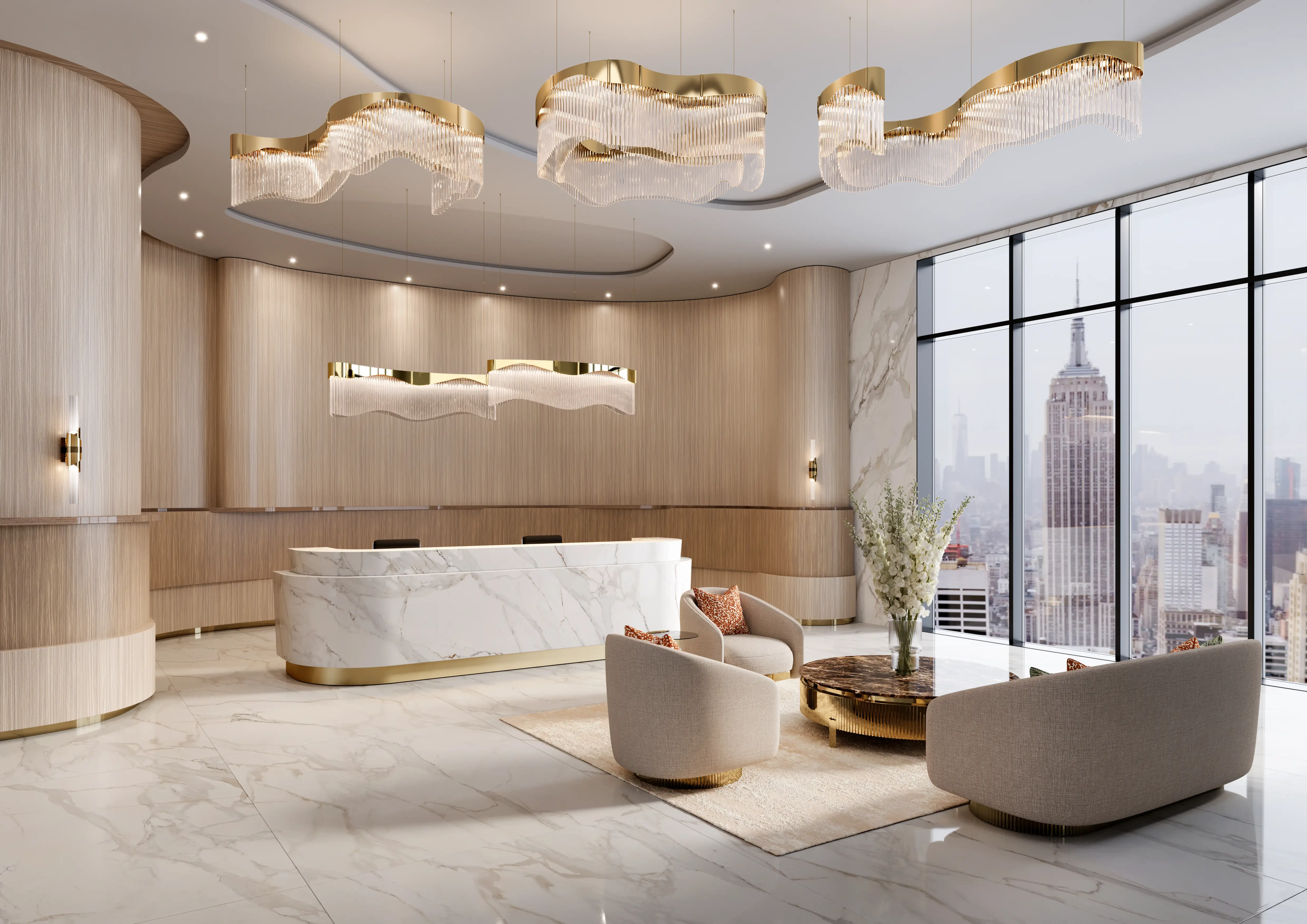 /storage/Luxury brass suspension with sculptural curves and abstract design by Castro Lighting
